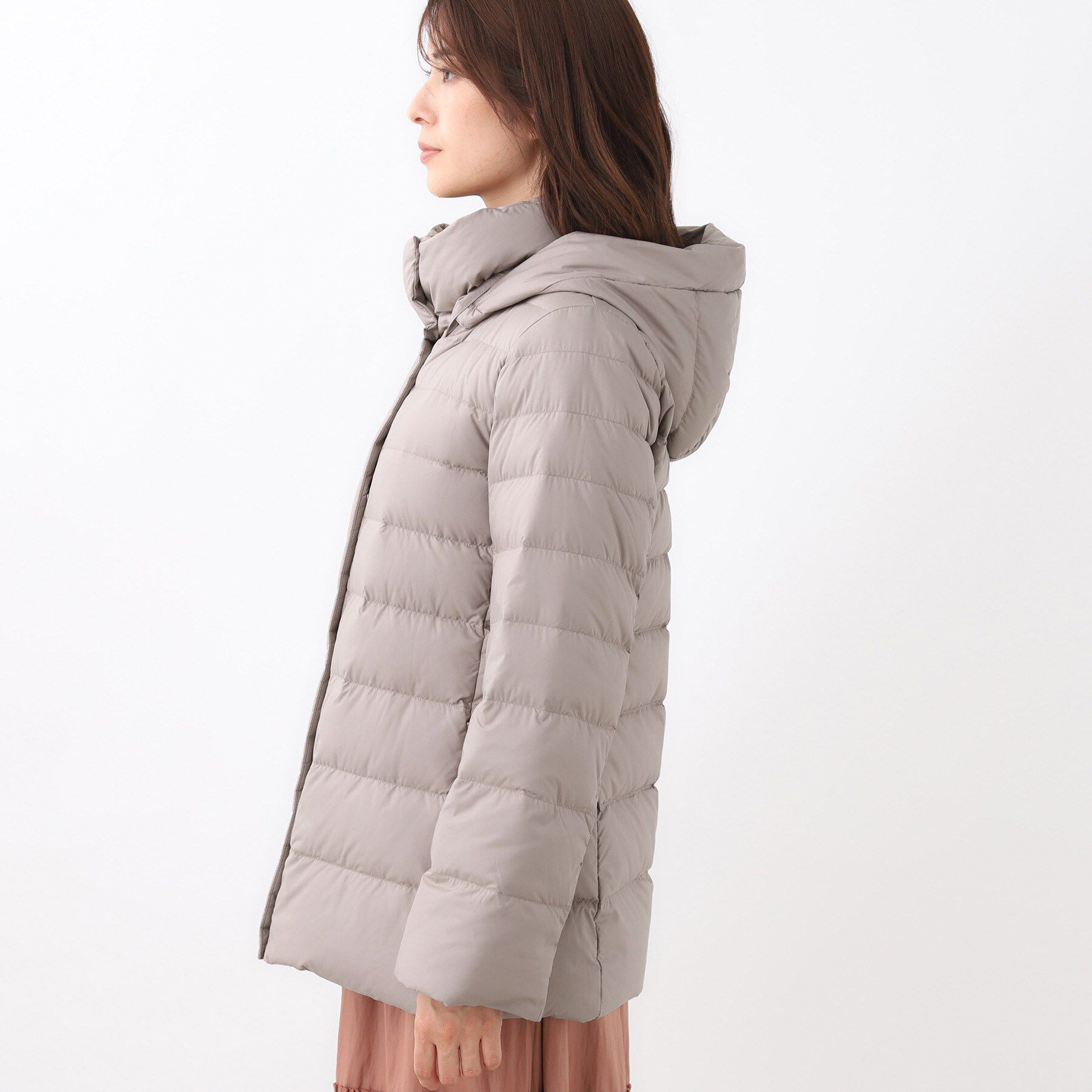 Reflect「【定番人気】フーデッドミドルダウンコート」|ダウン|