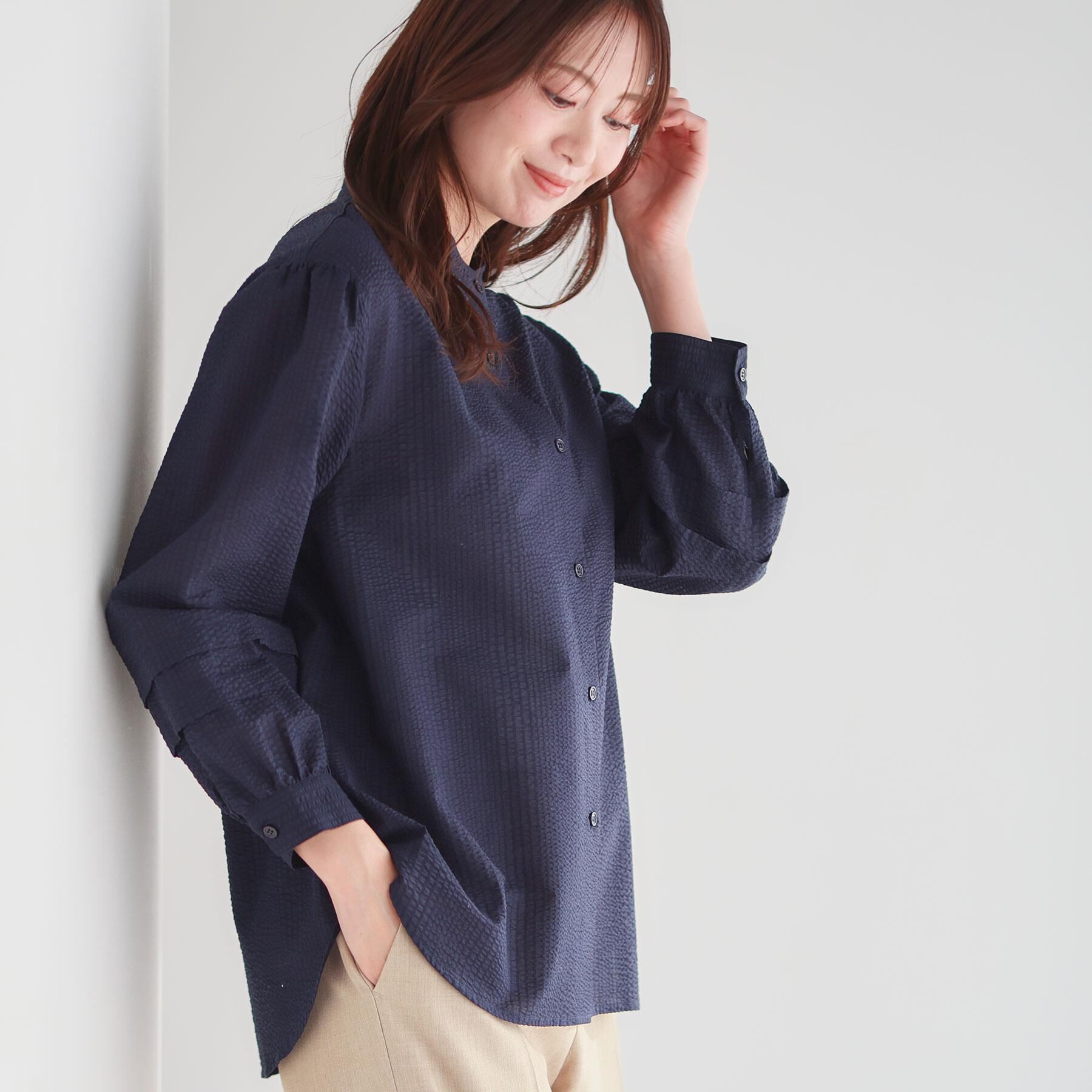 Reflect「【ゆったり着られる◎】バンドカラーシャツブラウス」|シャツ・ブラウス|