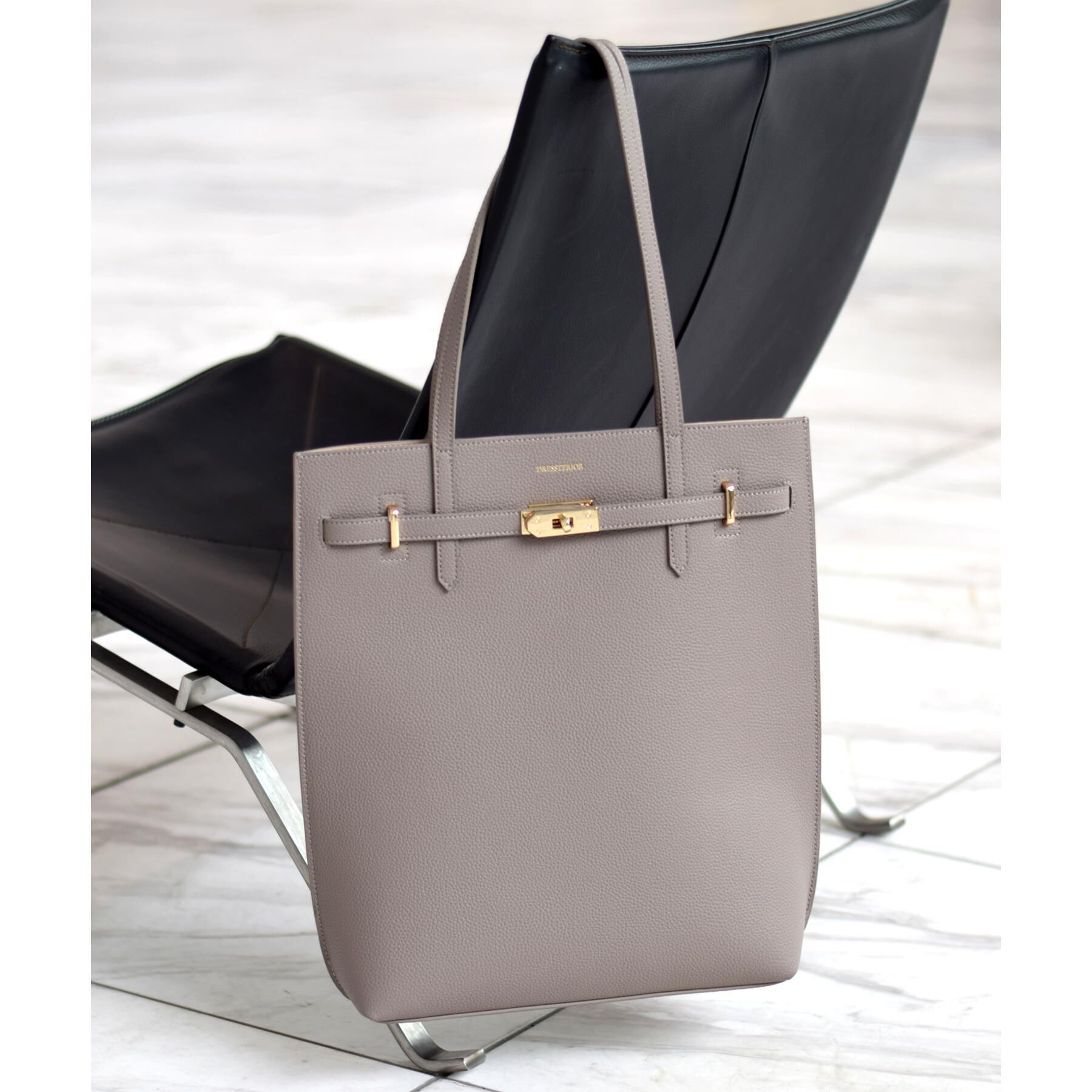 DRESSTERIOR「ベルトスクエアレザートートバッグ」|トートバッグ|ベージュ(052)