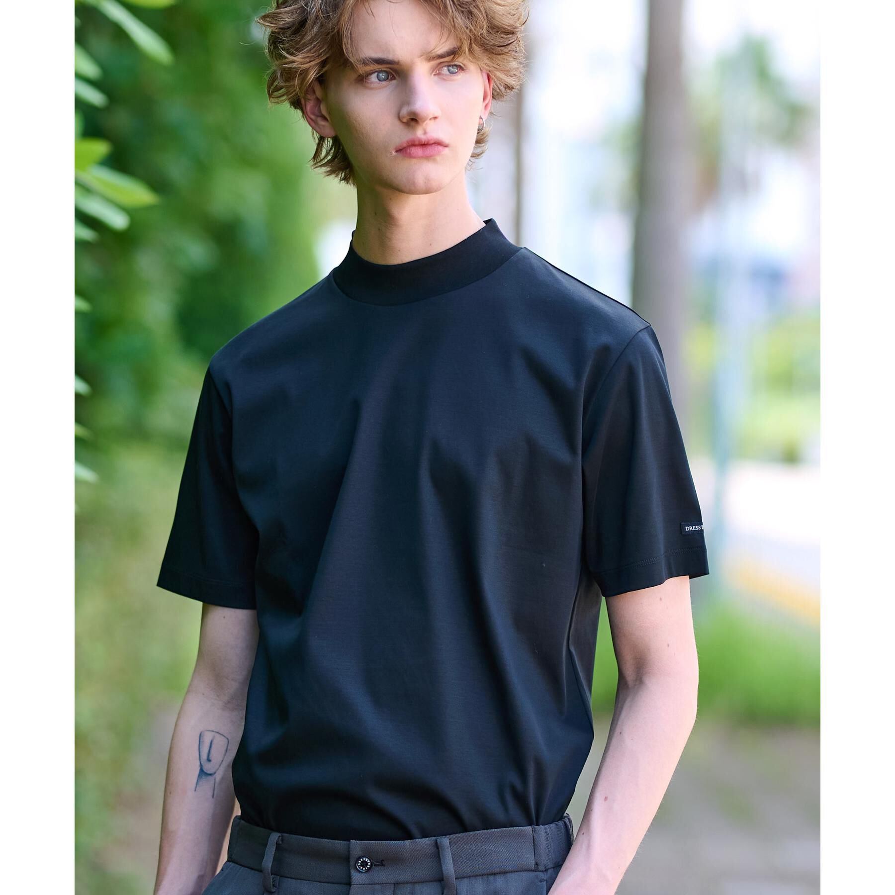 DRESSTERIOR「【接触冷感/抗菌防臭/消臭】ICE CLEAR COTTON モックネックT」|Tシャツ・カットソー|