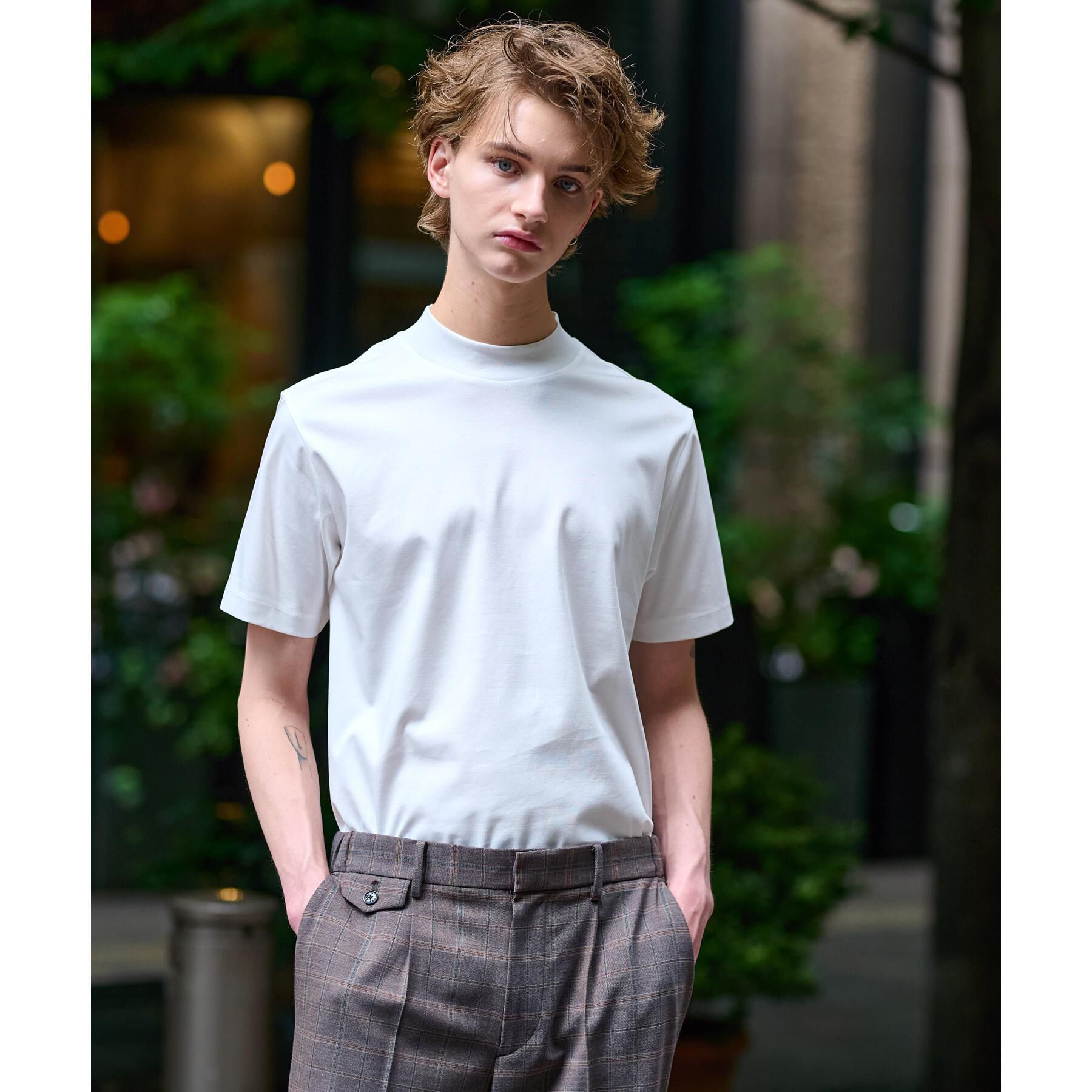 DRESSTERIOR「【接触冷感/抗菌防臭/消臭】ICE CLEAR COTTON モックネックT」|Tシャツ・カットソー|