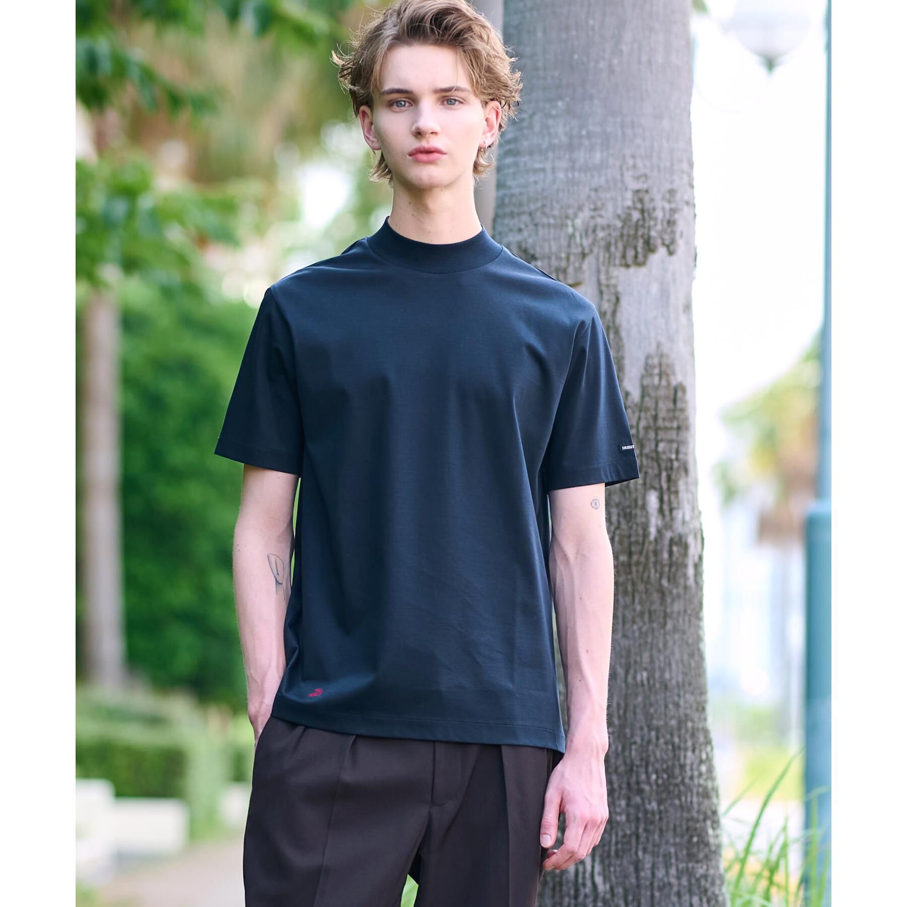 DRESSTERIOR「【接触冷感/抗菌防臭/消臭】ICE CLEAR COTTON モックネックT」|Tシャツ・カットソー|
