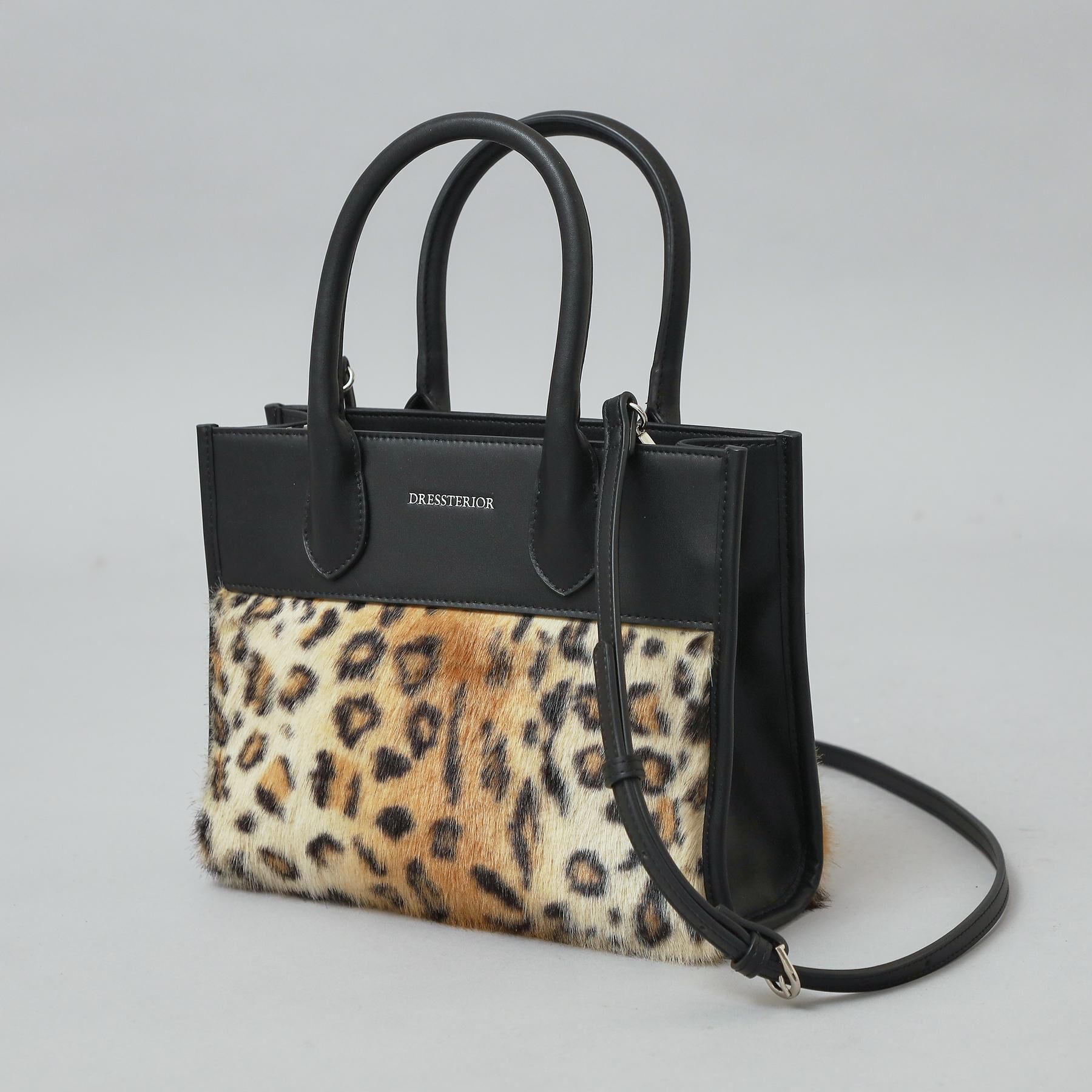 DRESSTERIOR「【CLASSY.12月号掲載】フェイクファーコンビリサイクルレザートートバッグ」|トートバッグ|レオパード(153)