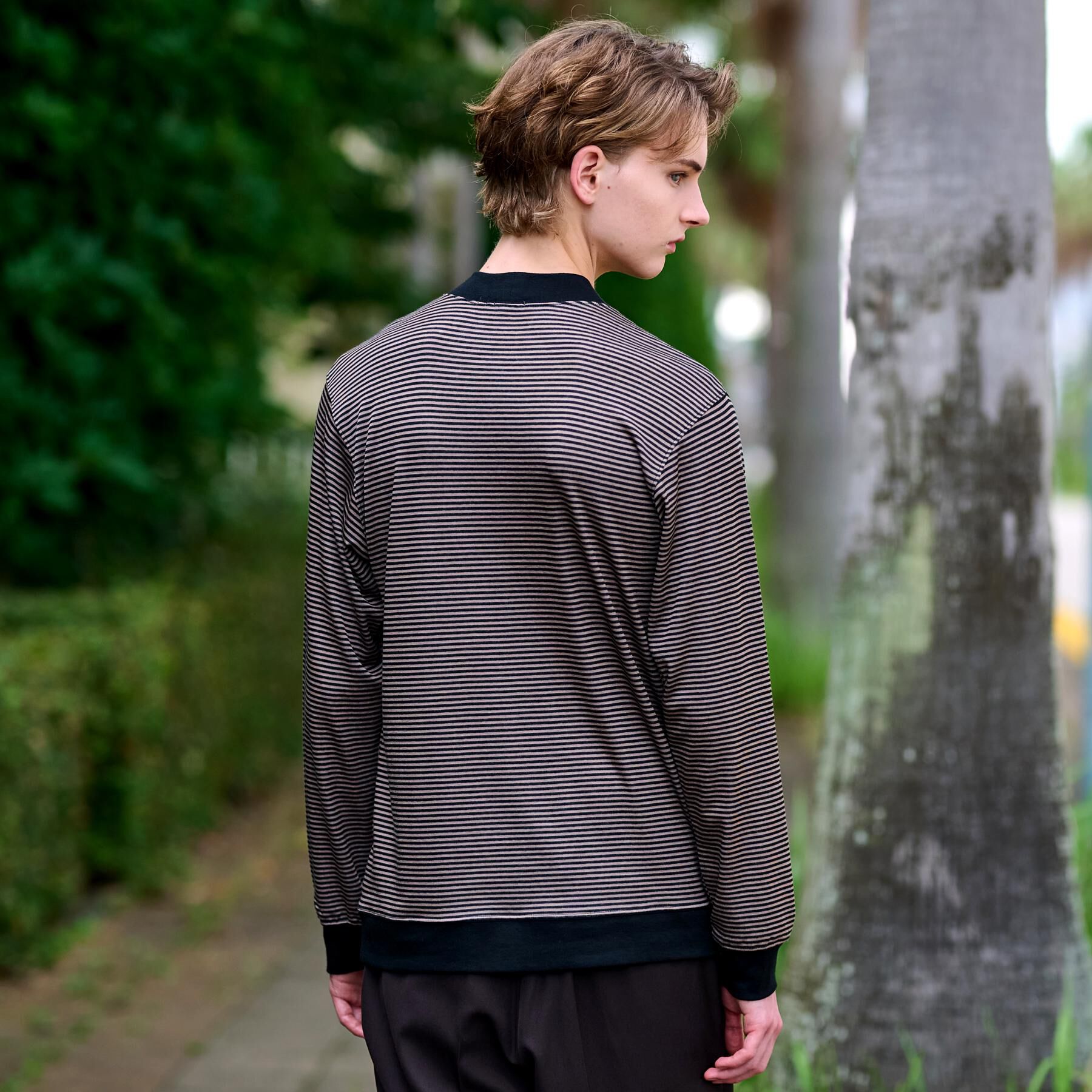 DRESSTERIOR「モックネック ボーダーカットソー」|Tシャツ・カットソー|