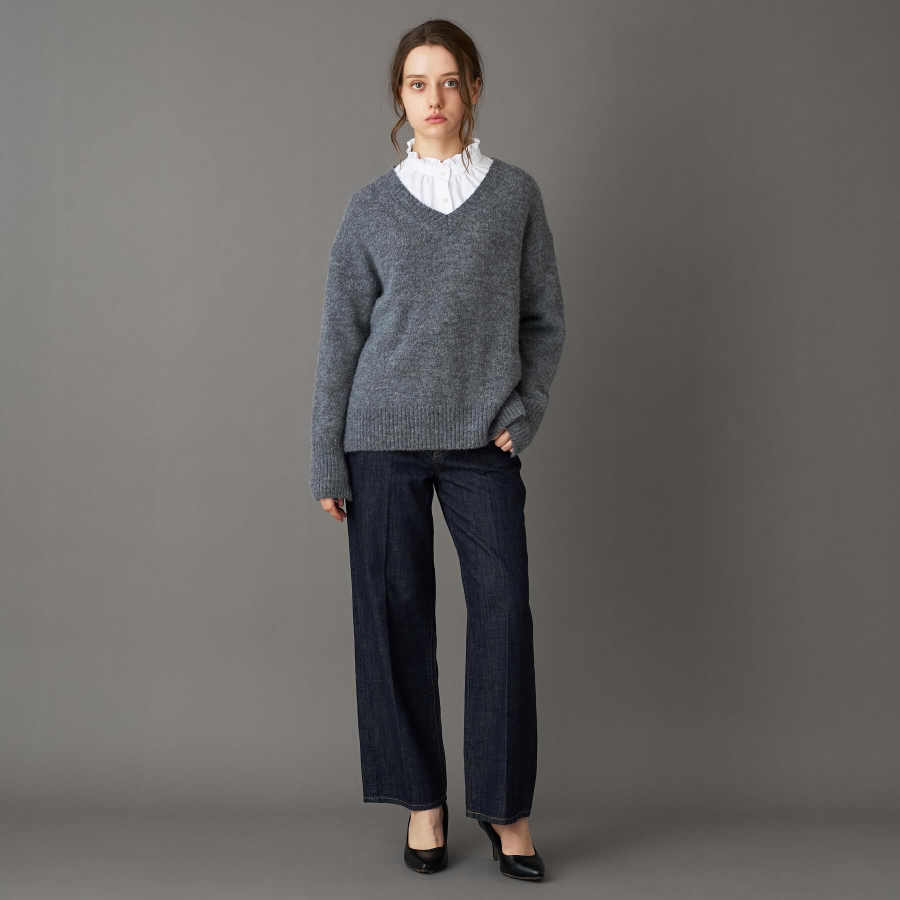 DRESSTERIOR「【CLASSY.12月号掲載】アルパカブレンドVネックニット」|ニット・セーター|