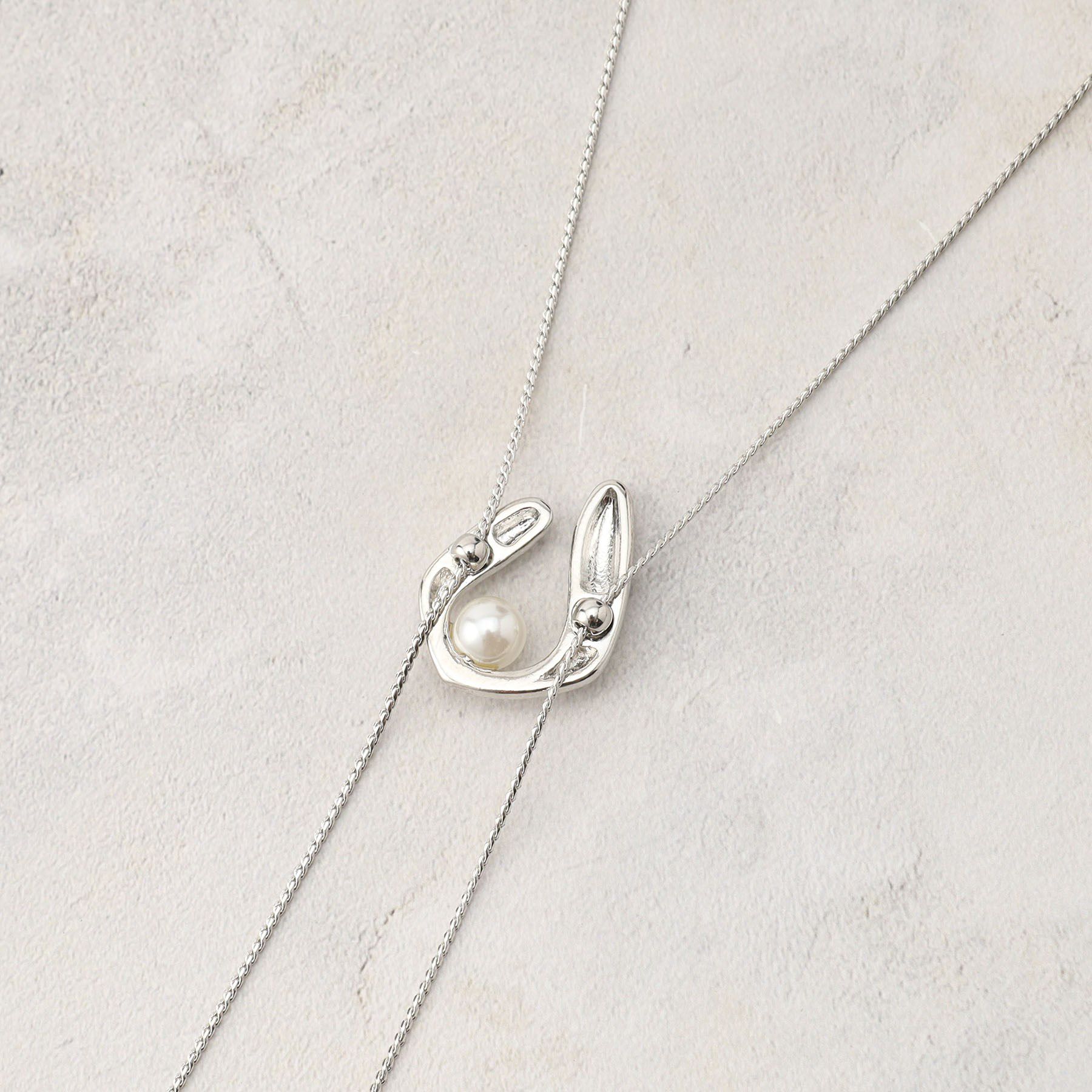 grove「U字メタルパール調スライドネックレス」|ネックレス|