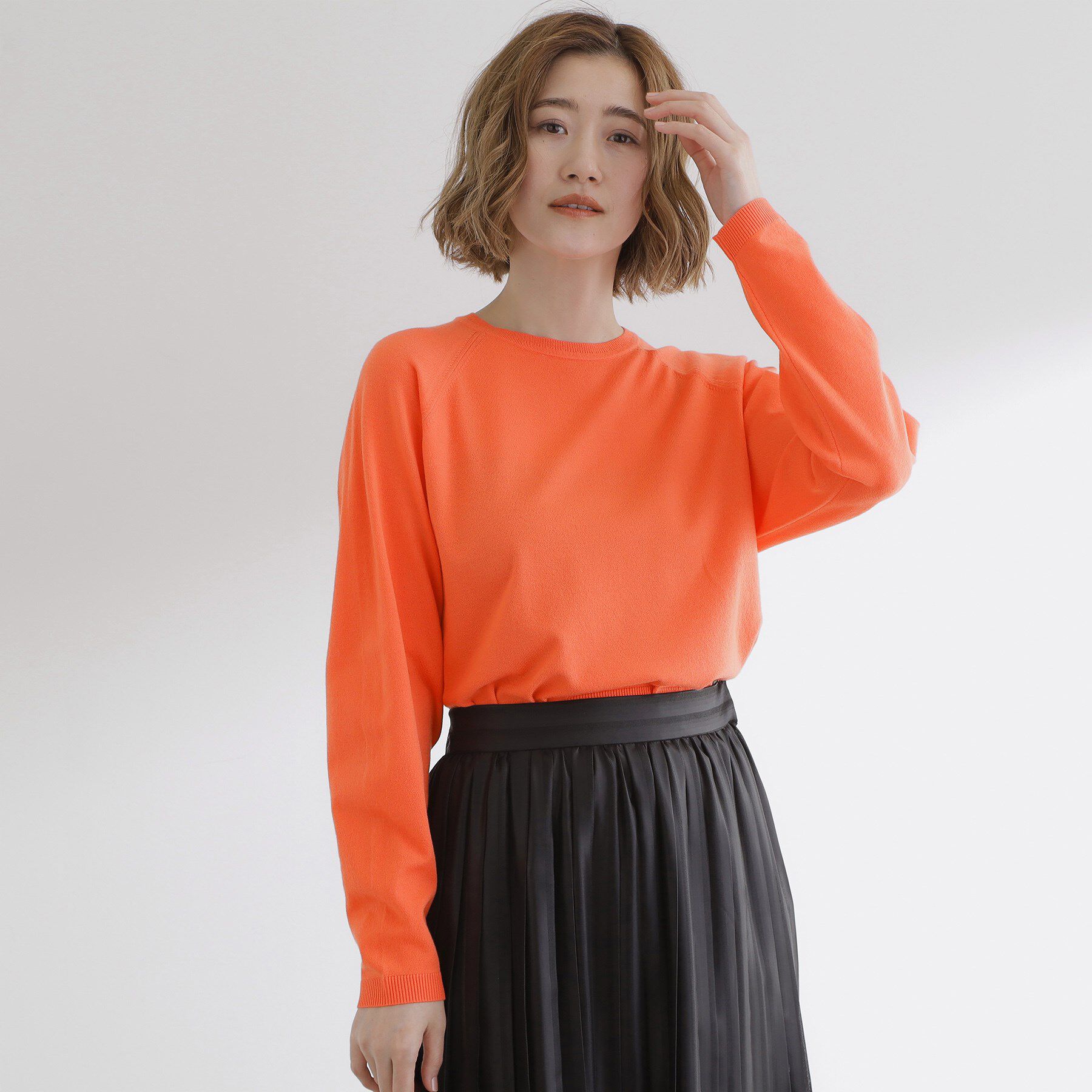 grove「最終お値下げ！！【洗える/毛玉軽減】天竺ラグランスリーブプルオーバー」|ニット・セーター|