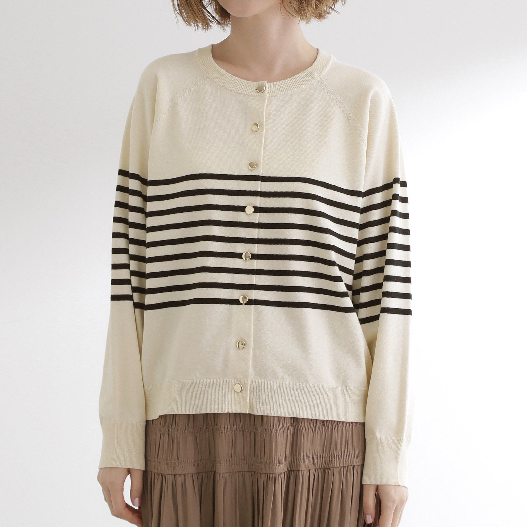 grove「【洗える】シンプルに映える、ラグランスリーブカーディガン」|カーディガン|