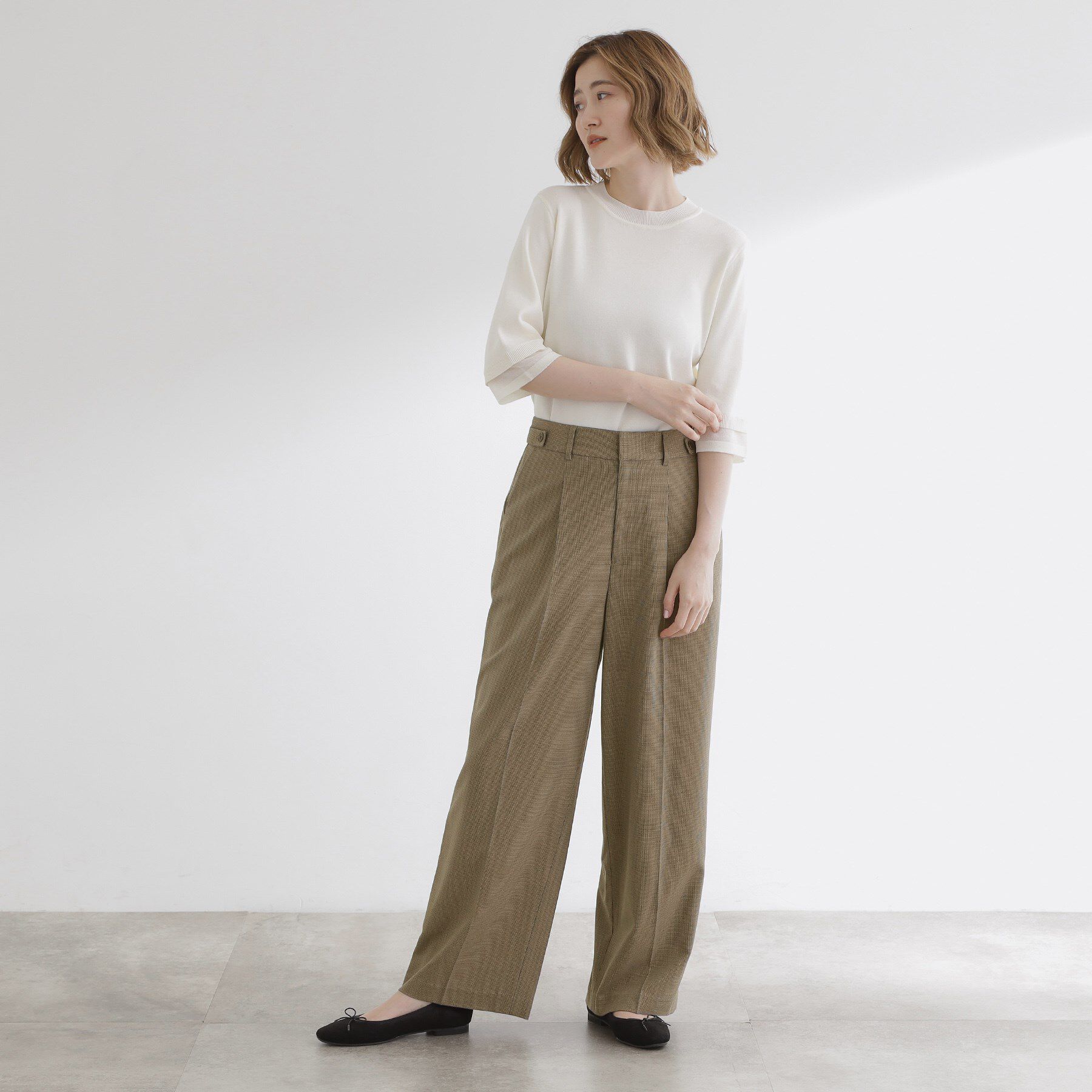 grove「【洗える】毎日履きたいチェックワイドパンツ」|その他|