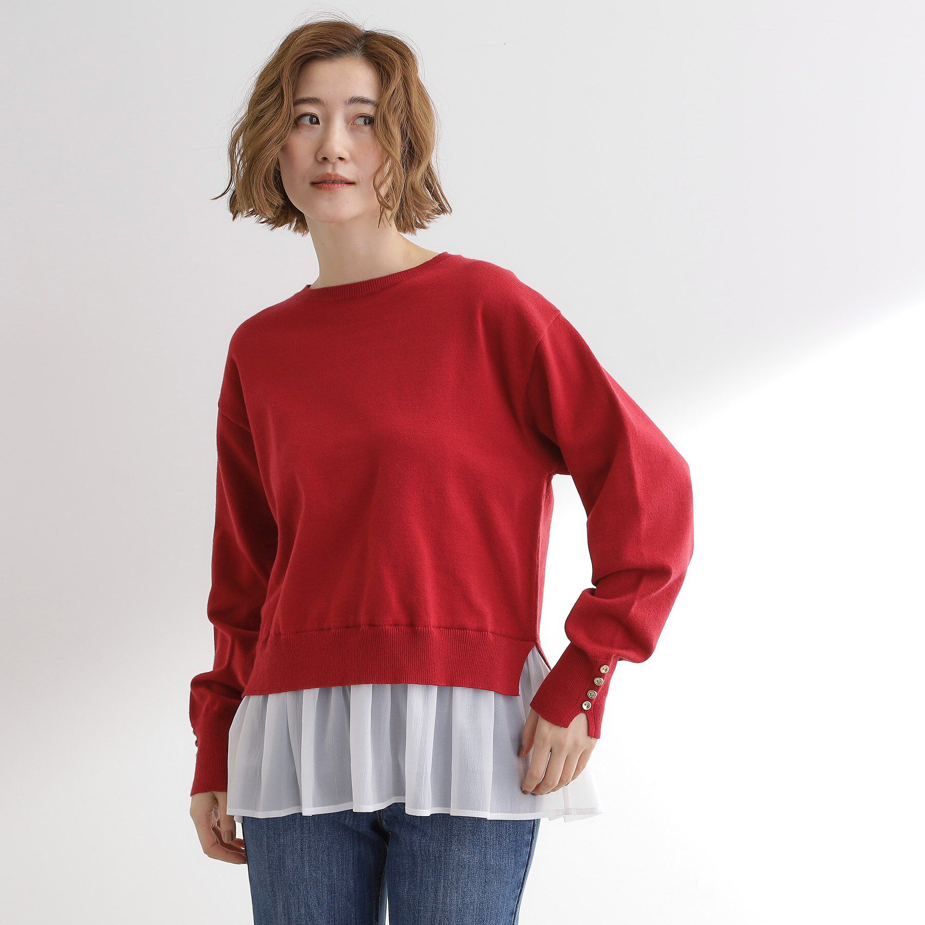 grove「裾レイヤードニットプルオーバー」|ニット・セーター|