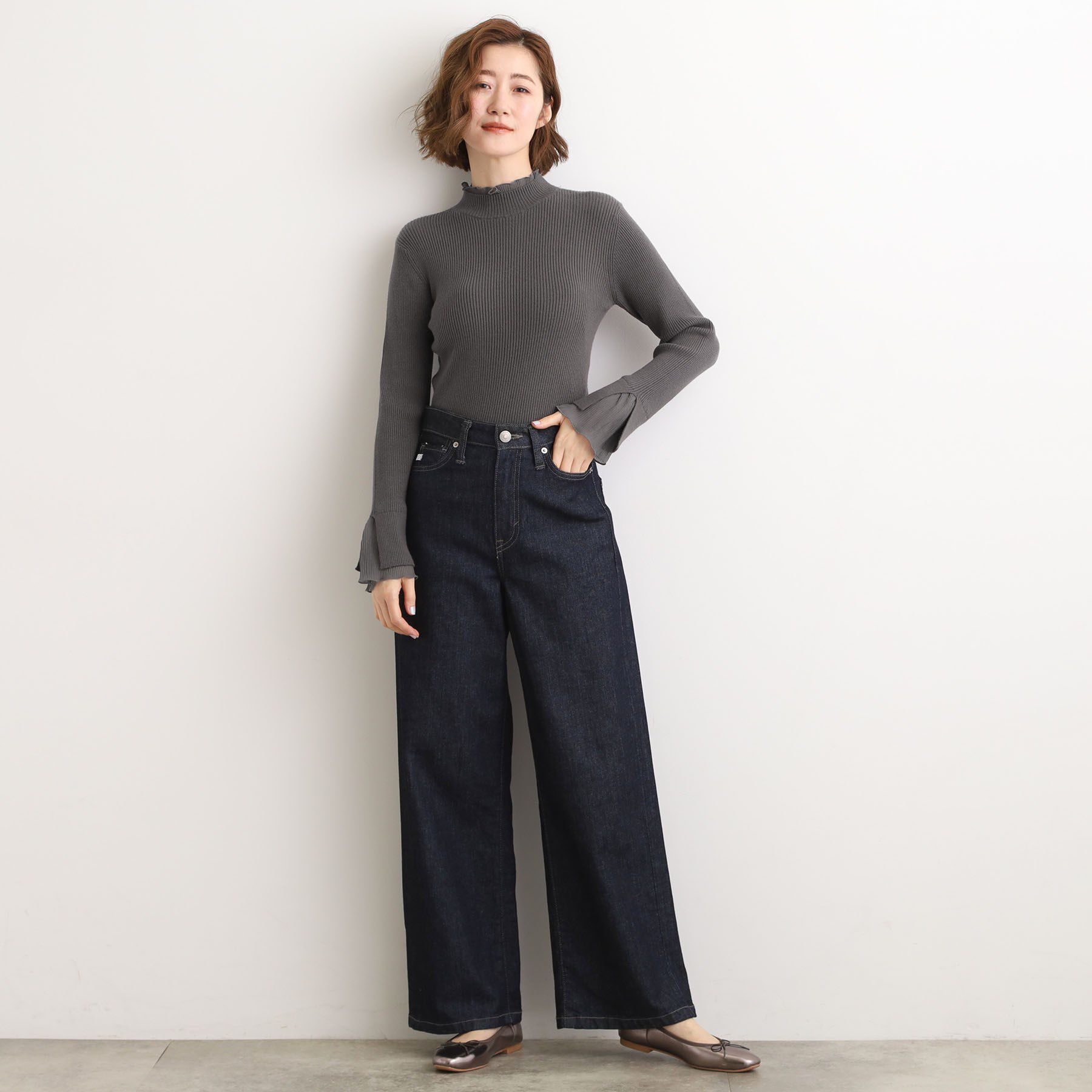 grove「プリーツレイヤードニットプルオーバー」|ニット・セーター|