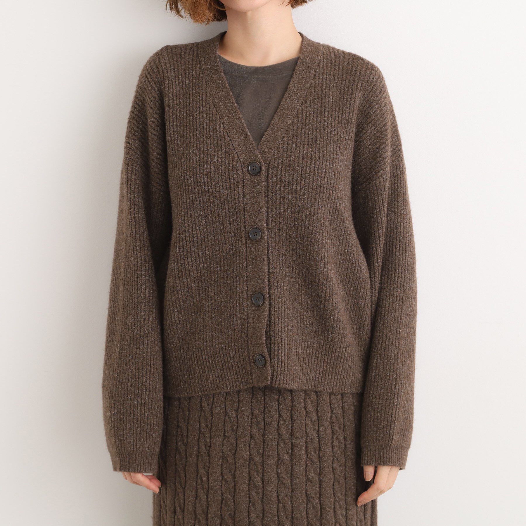 grove「【SETITEM】オーバーサイズ畔カーディガン」|カーディガン|