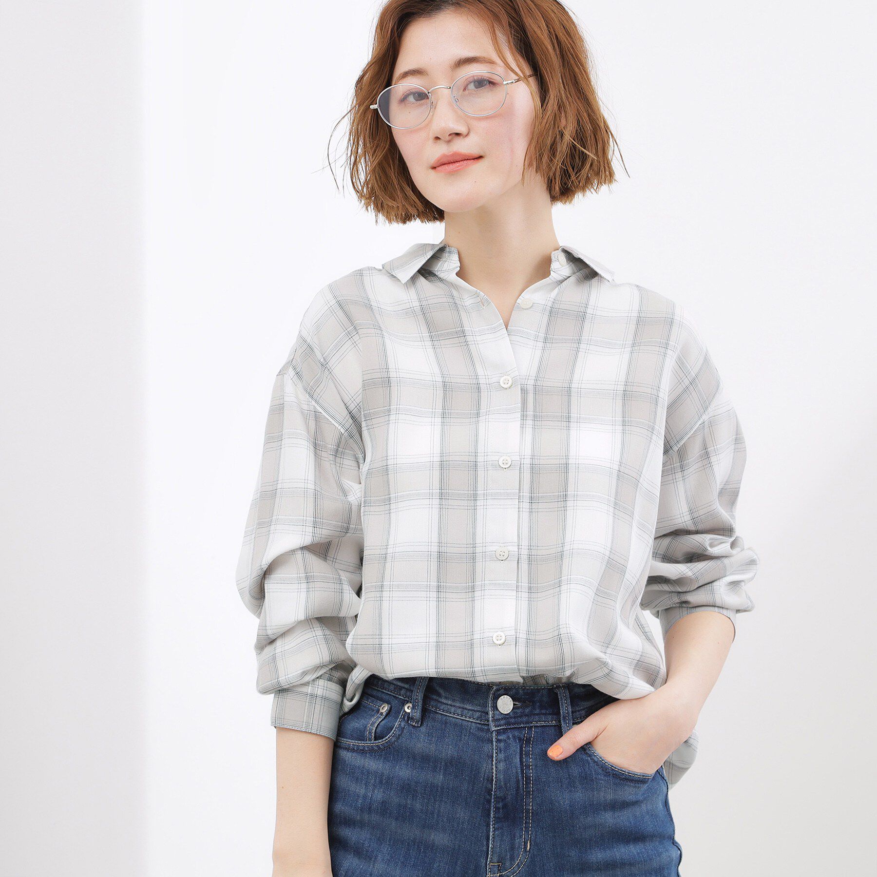 grove「【大人の抜け感】オンブレーチェックシャツ」|シャツ・ブラウス|オフチェック(203