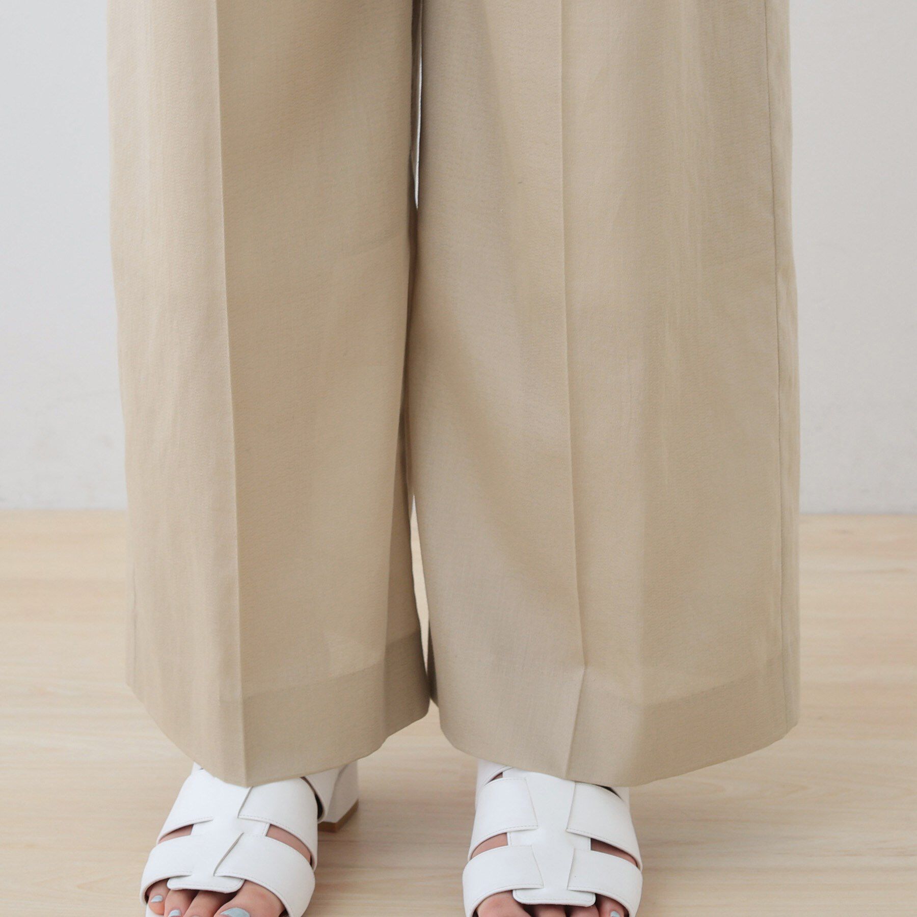 INDIVI「【日本製／SETUP可能】ガーゼ素材ワイドパンツ」|その他|