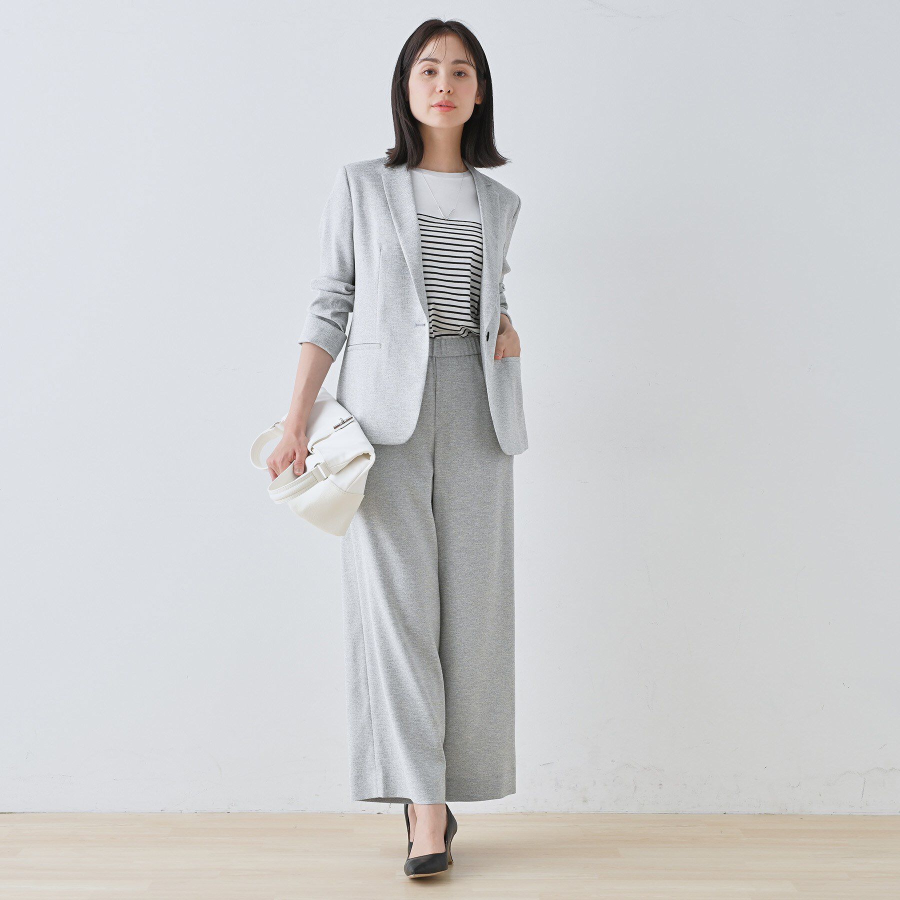 INDIVI「【通勤スーツ】ドライタッチワイドパンツ」|スーツ|