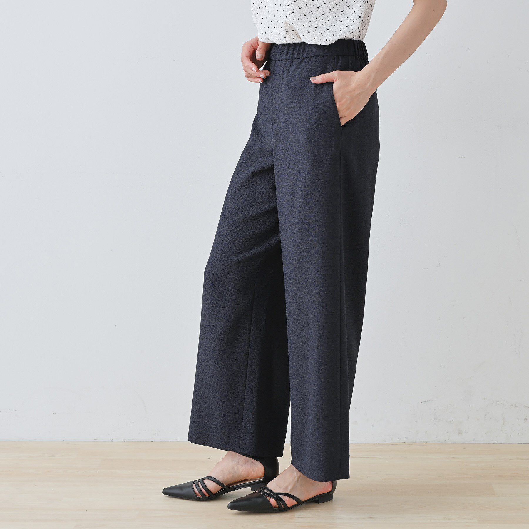 INDIVI「【通勤スーツ】ドライタッチワイドパンツ」|スーツ|