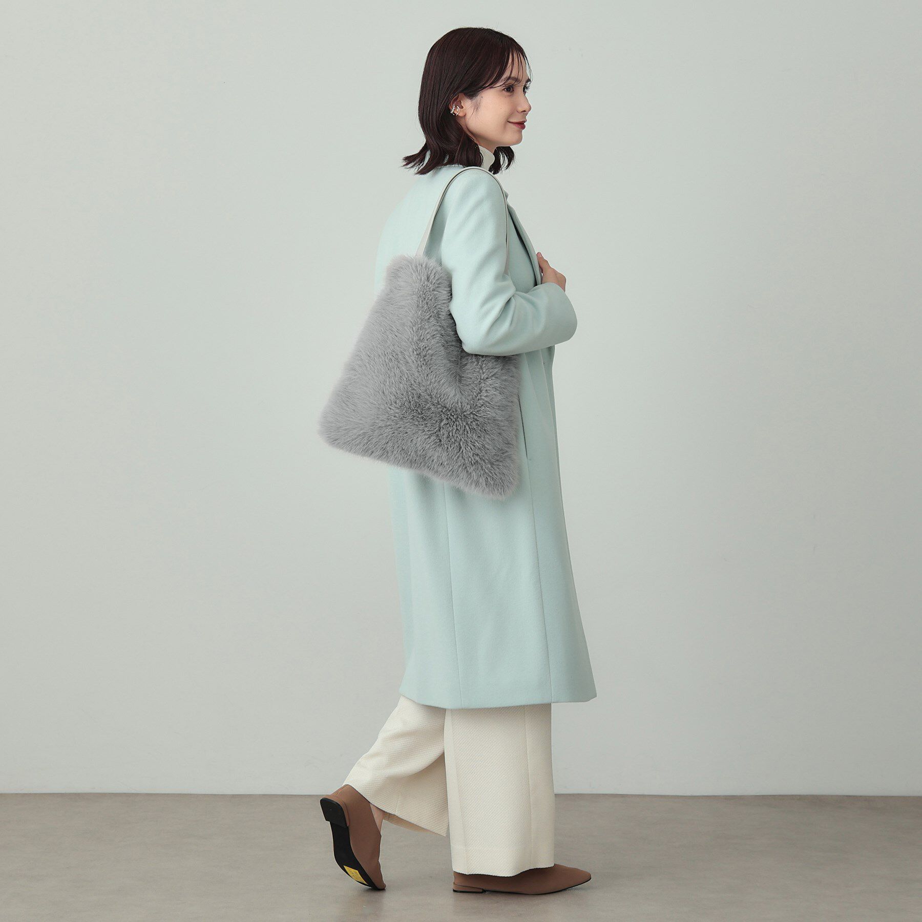 INDIVI「【2WAY】フェイクファートート」|トートバッグ|