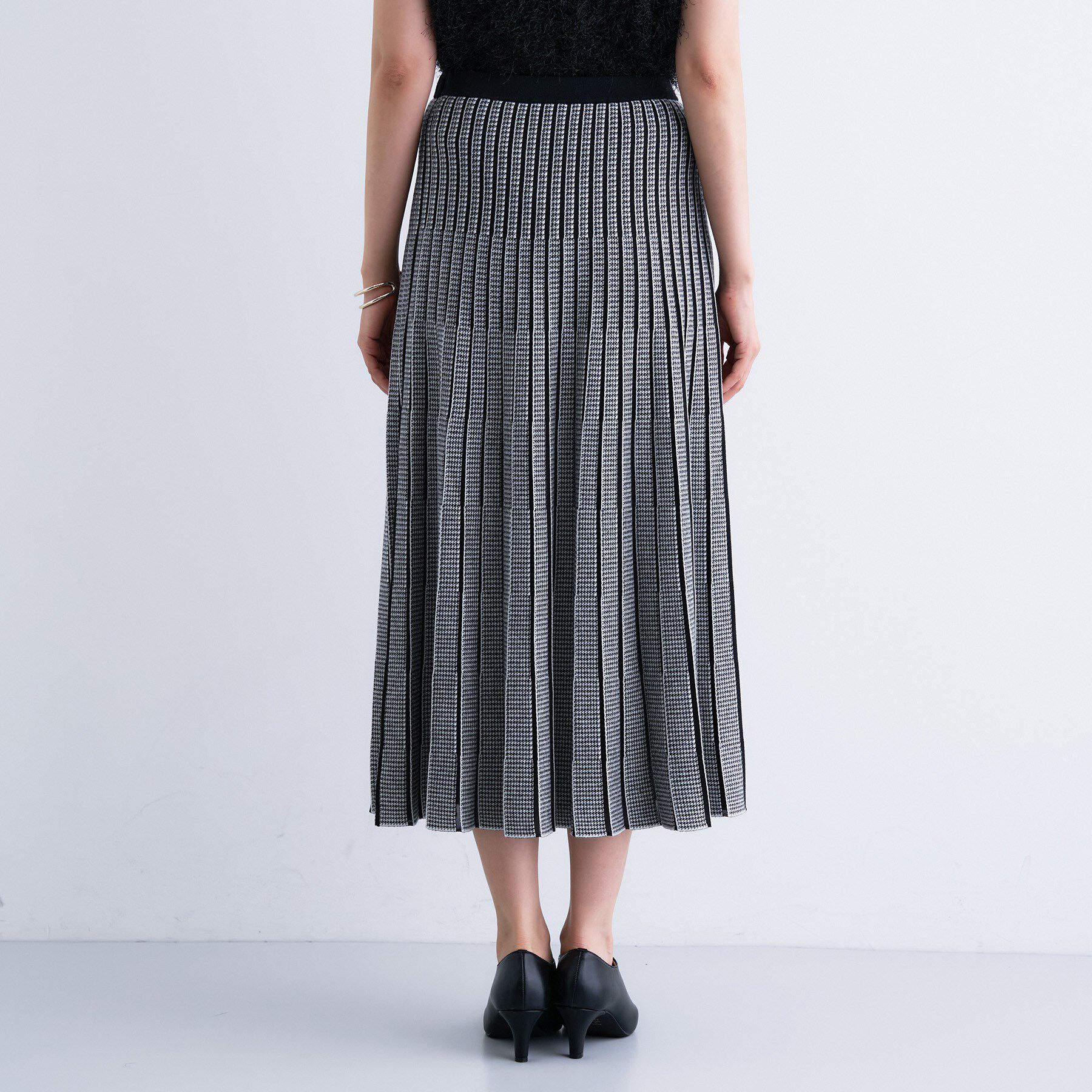 INDIVI「【洗える／SETUP可能】ジャカードニット プリーツスカート」|スカート|