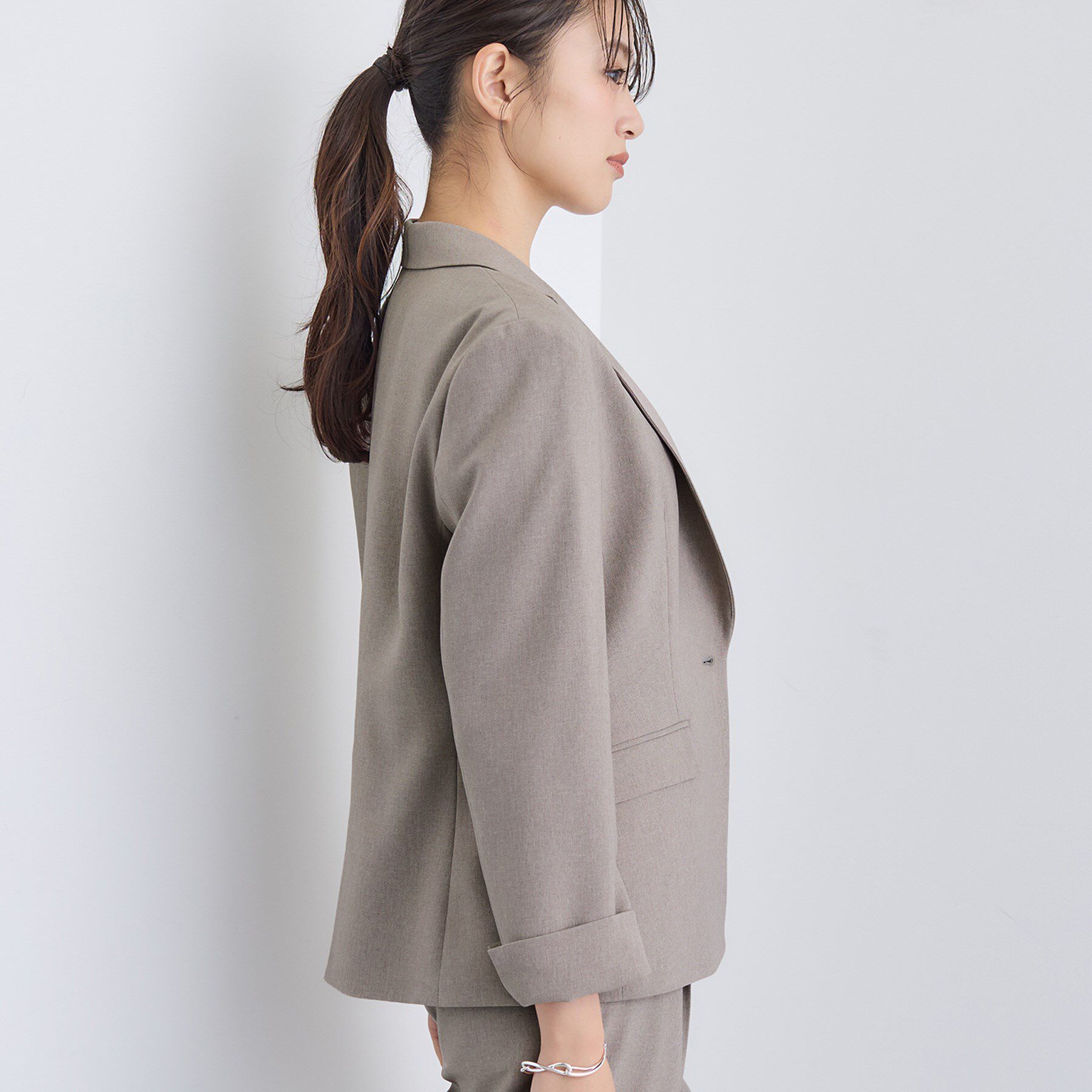 INDIVI「【洗える／通勤／スーツ】メランジストレッチ テーラージャケット」|スーツ|