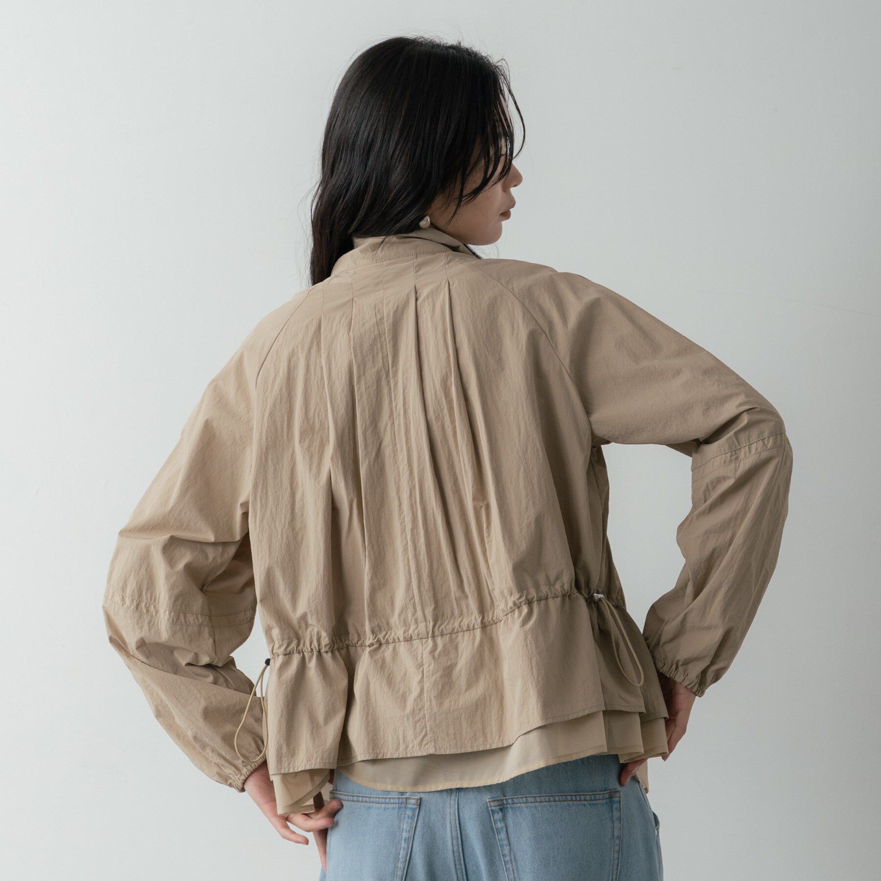 GALLEST「シャーリングペプラムブルゾン」|ブルゾン・スタジャン|