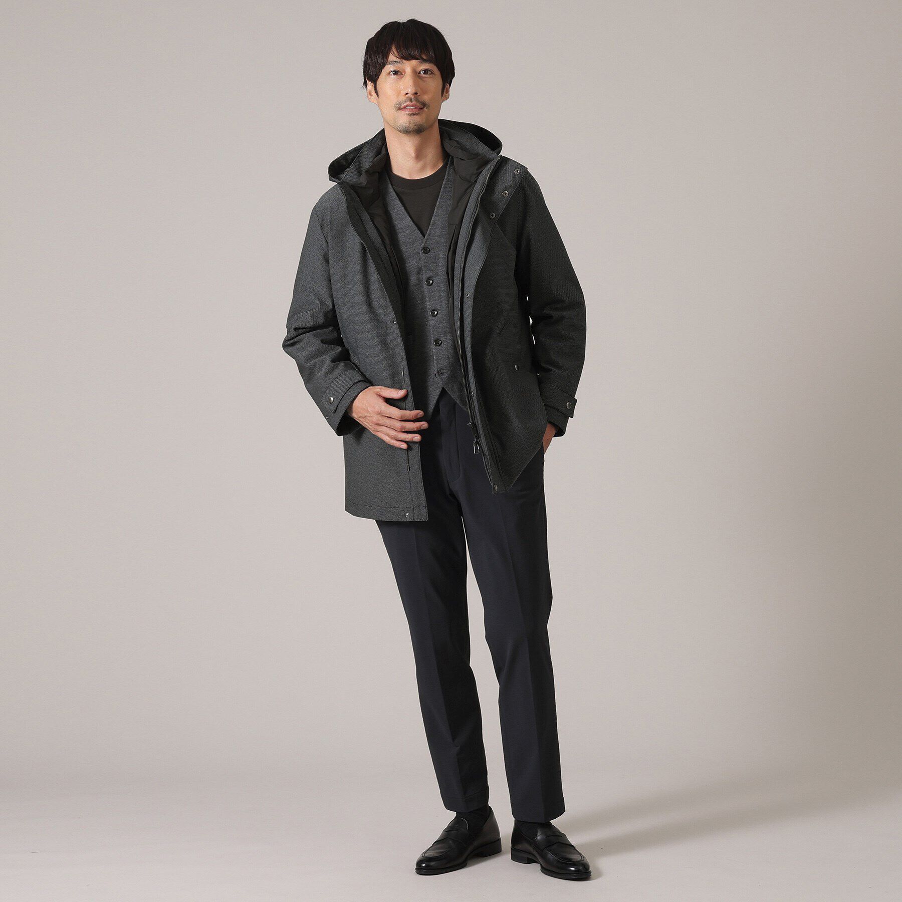 TAKEO KIKUCHI「【3WAY】ドビー ダウンライナー付 ブルゾン」|ブルゾン・スタジャン|