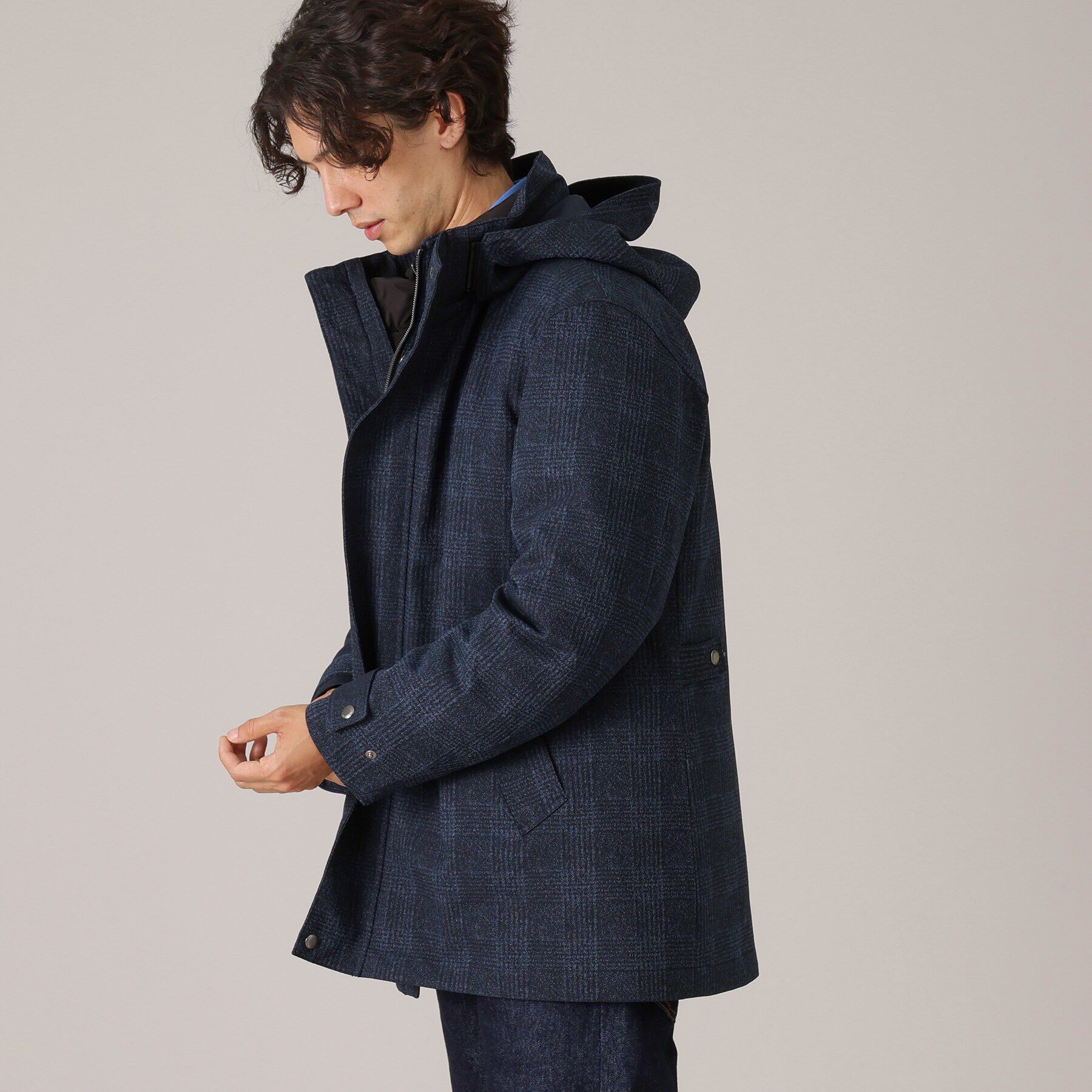 TAKEO KIKUCHI「【3WAY】ジャカード グレンチェック ダウンライナー ブルゾン」|ブルゾン・スタジャン|