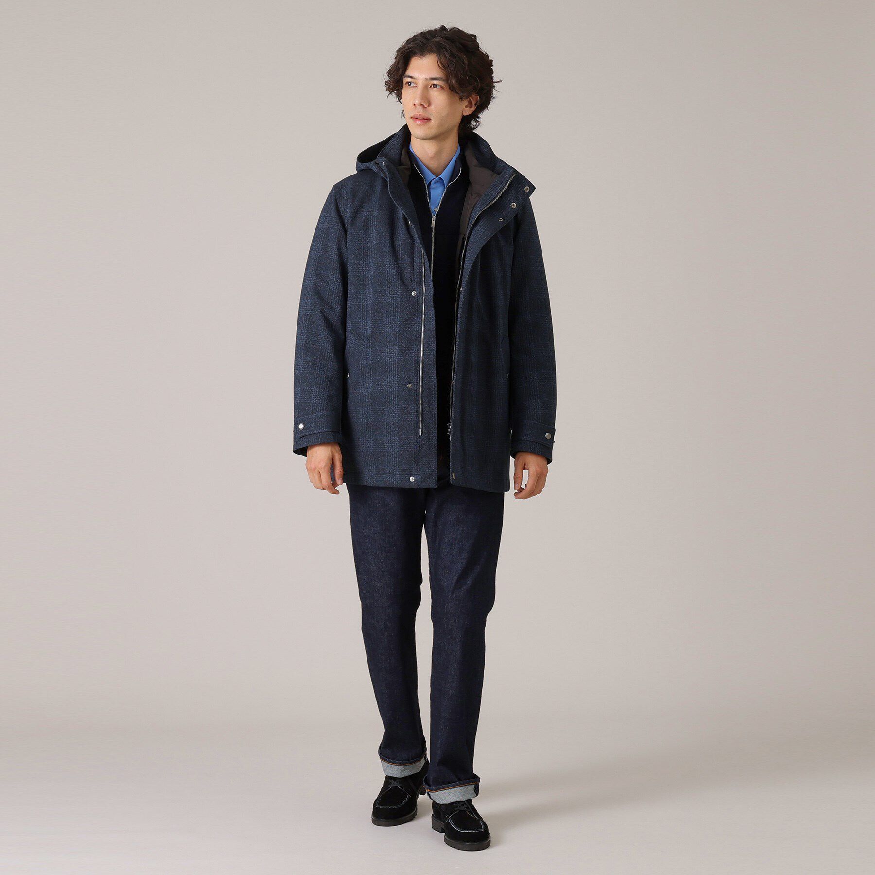 TAKEO KIKUCHI「【3WAY】ジャカード グレンチェック ダウンライナー ブルゾン」|ブルゾン・スタジャン|