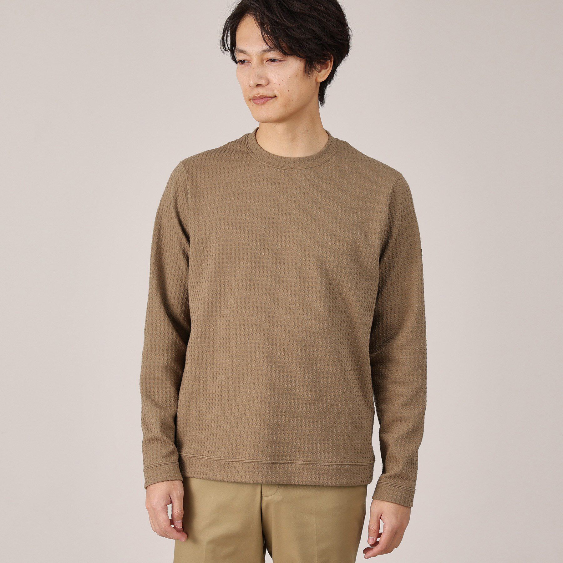 TAKEO KIKUCHI「【Made in JAPAN】千鳥柄 ストレッチ プルオーバー」|Tシャツ・カットソー|トープ(054)