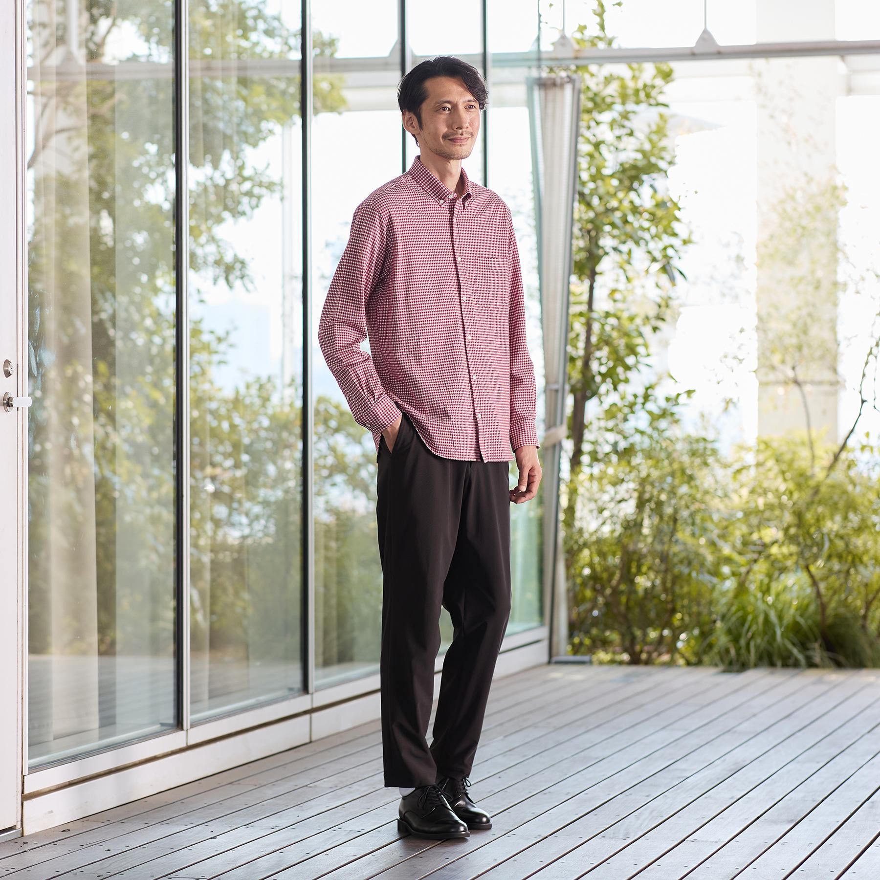 TAKEO KIKUCHI「【抗菌防臭】サッカーギンガムチェック ボタンダウンシャツ」|シャツ・ブラウス|