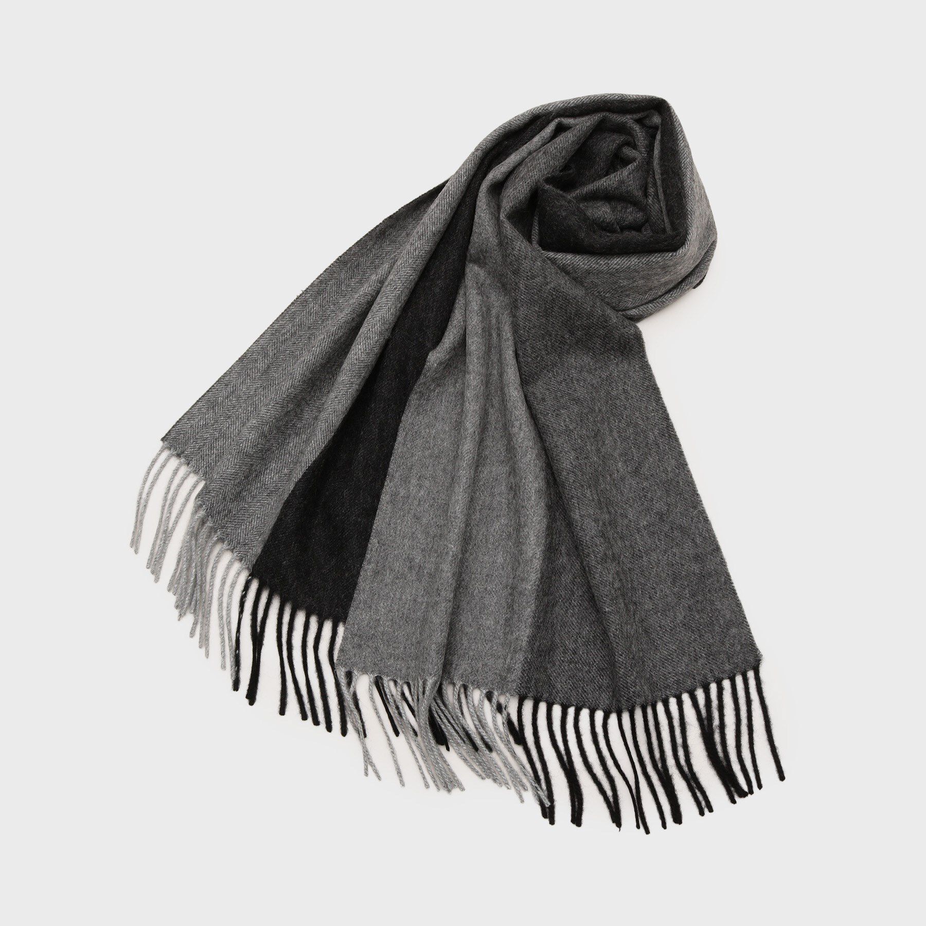 TAKEO KIKUCHI「【洗えるカシミヤ】カシミヤ 4面パネルマフラー」|ストール|ブラック(519)