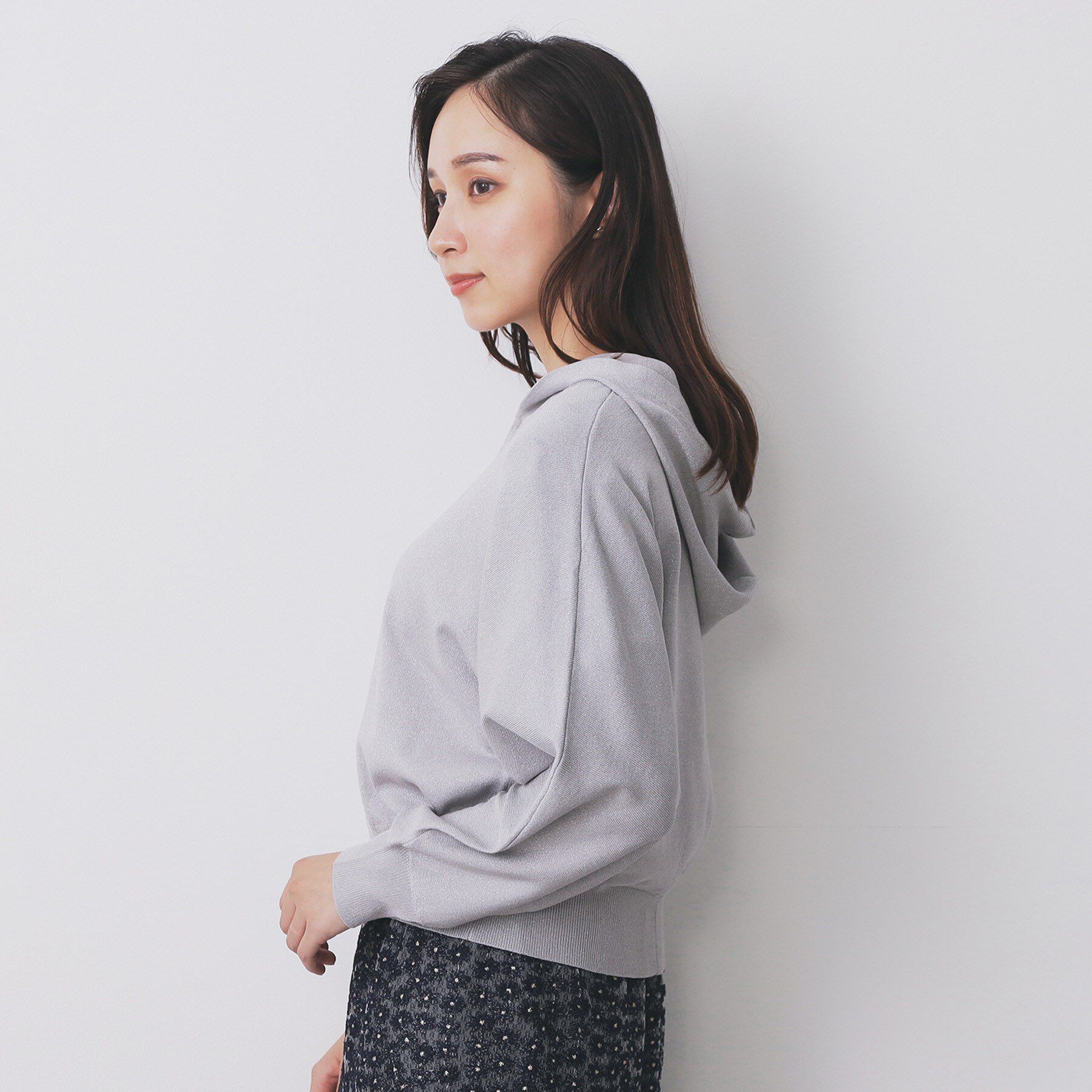 index「ドルマンジップラメパーカ【洗濯機OK】」|パーカー|