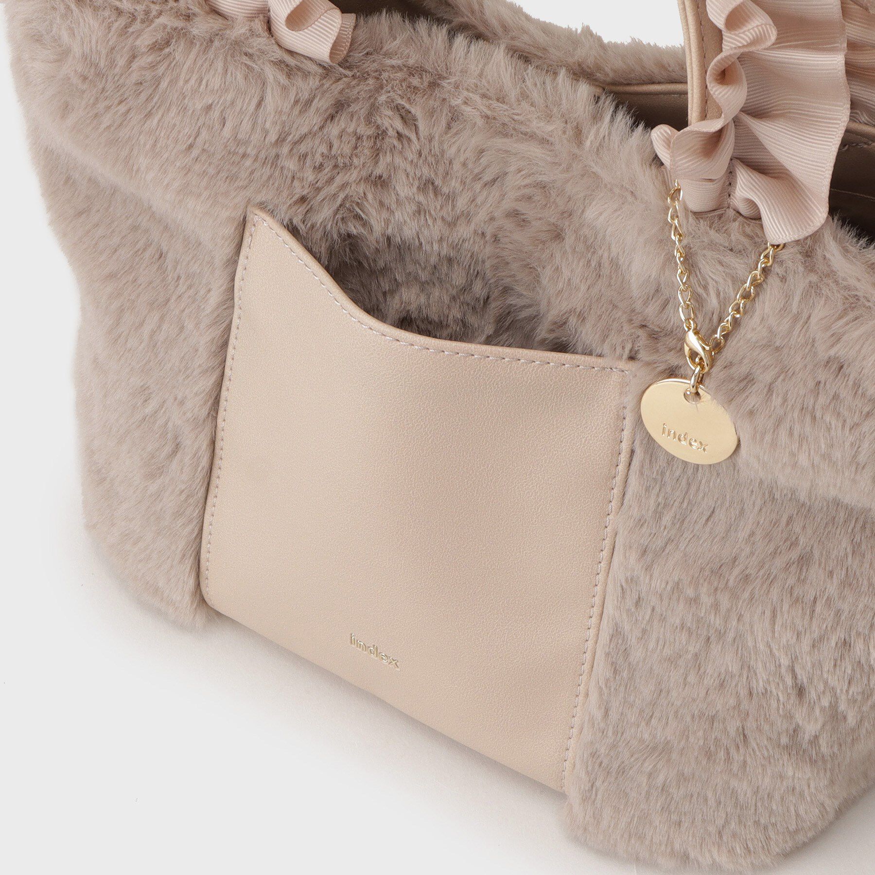 index「フリルハンドル フェイクファーミドルトートバッグ」|トートバッグ|