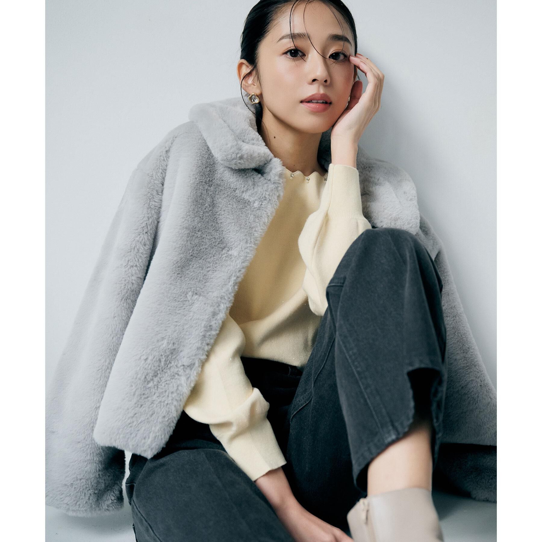 index「エコファーショートコート【洗える】」|ステンカラーコート|