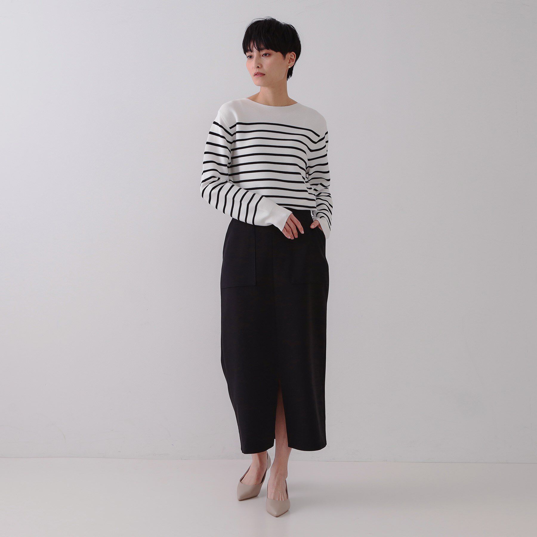 OPAQUE.CLIP「ストレッチダブルポケットタイトスカート【洗濯機洗い可/防シワ】」|スカート|