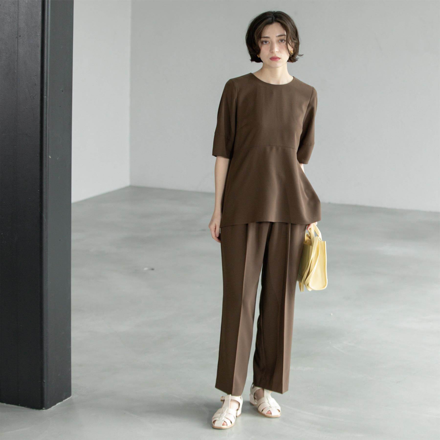 OPAQUE.CLIP「《6色展開/丈が選べる》美脚イージーワイドパンツ/セットアップ対応【ストレッチ/洗濯機洗い可/防シワ」|その他|