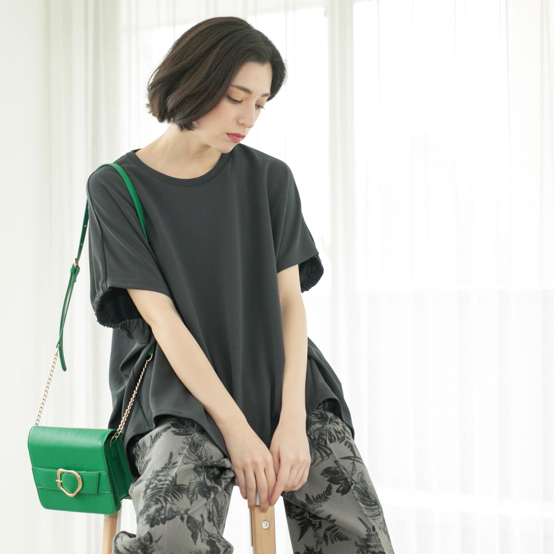 OPAQUE.CLIP「リラクシードルマンスリーブトップス【UV/吸水速乾/洗濯機洗い可】」|Tシャツ・カットソー|