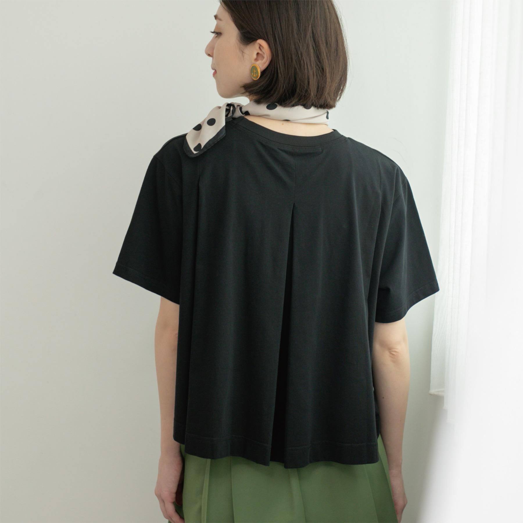 OPAQUE.CLIP「バックフレアショートTシャツ【洗濯機洗い可】」|Tシャツ・カットソー|