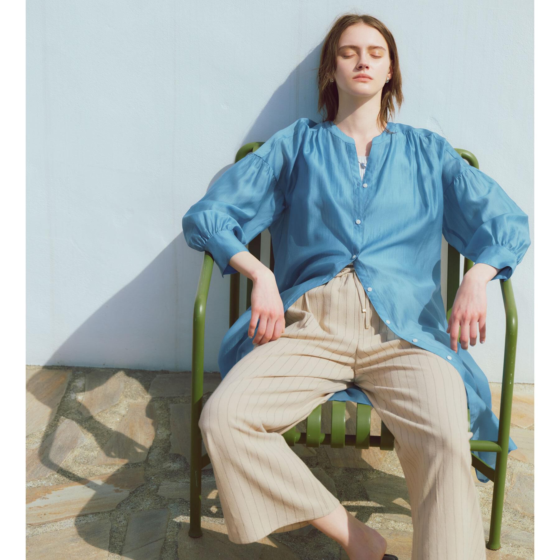 OPAQUE.CLIP「シアーシャツワンピース【洗濯機洗い可】」|ワンピース|