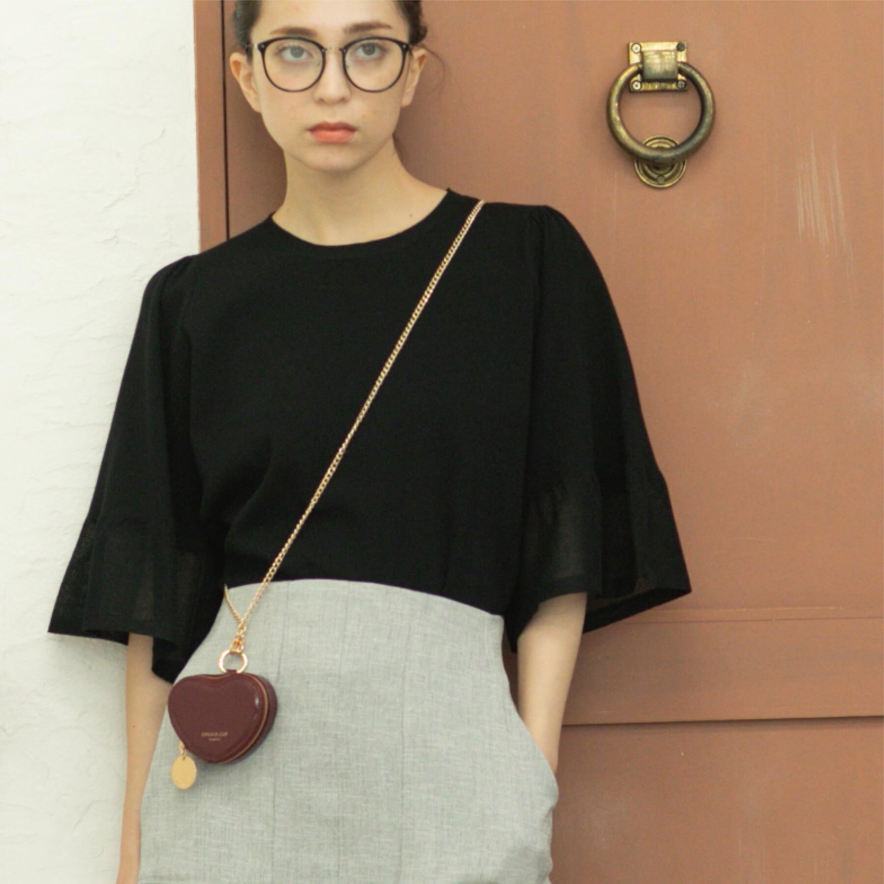 OPAQUE.CLIP「《5色展開》シアーフレアスリーブニット【洗濯機洗い可】」|ニット・セーター|