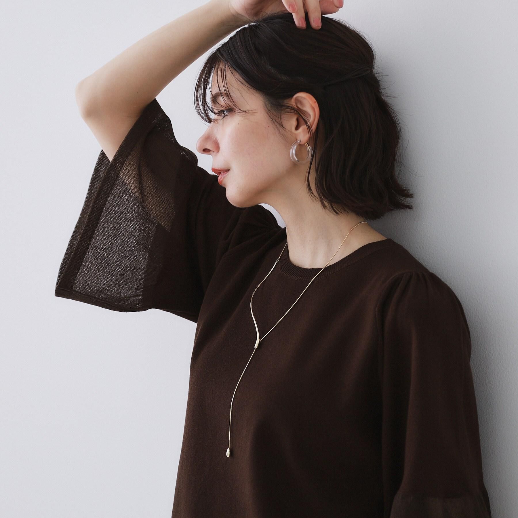 OPAQUE.CLIP「《5色展開》シアーフレアスリーブニット【洗濯機洗い可】」|ニット・セーター|