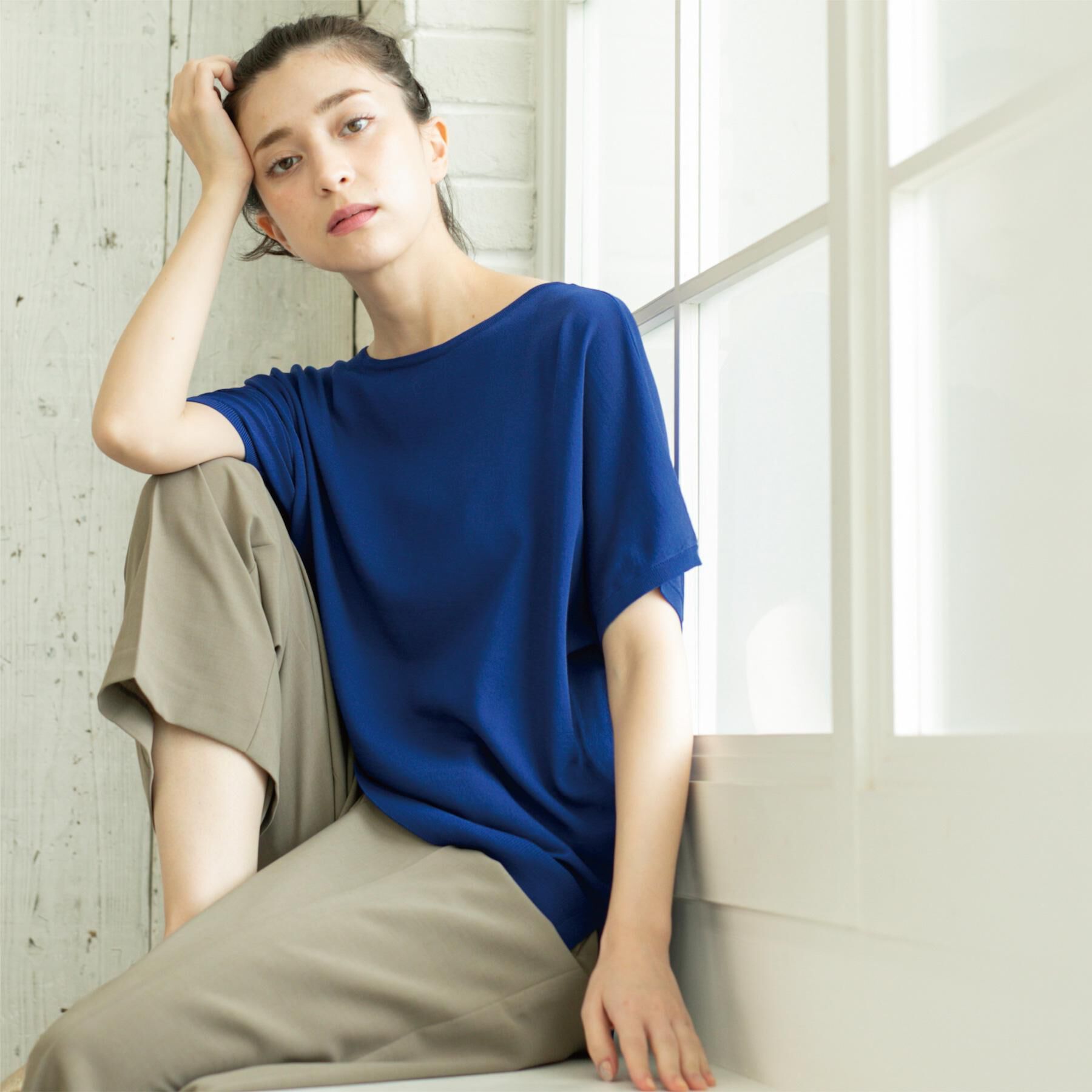 OPAQUE.CLIP「《6色展開/S-LLサイズ》ドルマンスリーブニット【UV/接触冷感/洗濯機洗い可/抗ピル】」|ニット・セーター|