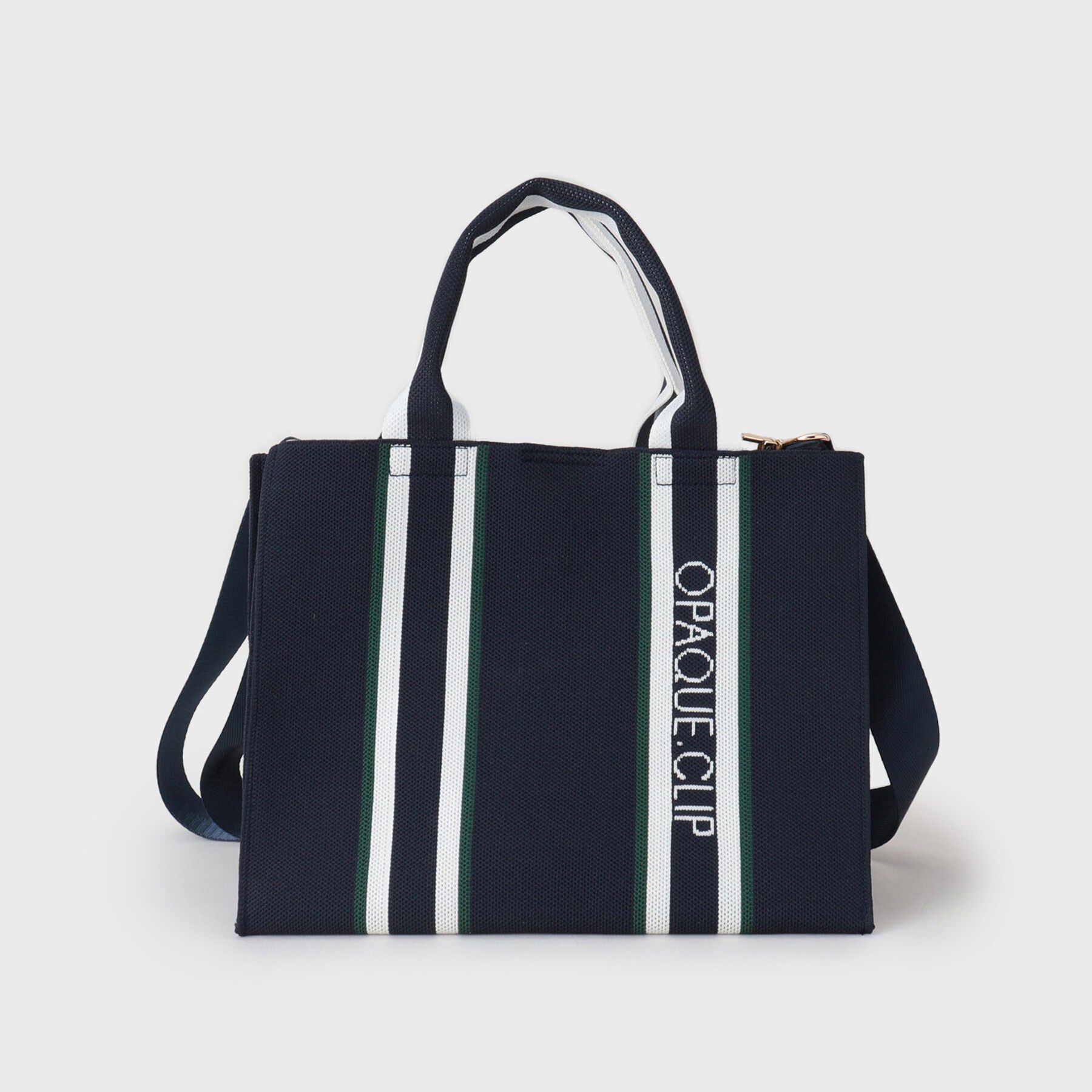 OPAQUE.CLIP「【2WAY】ラインハンドルスクエアニットミドルトートバッグ」|トートバッグ|