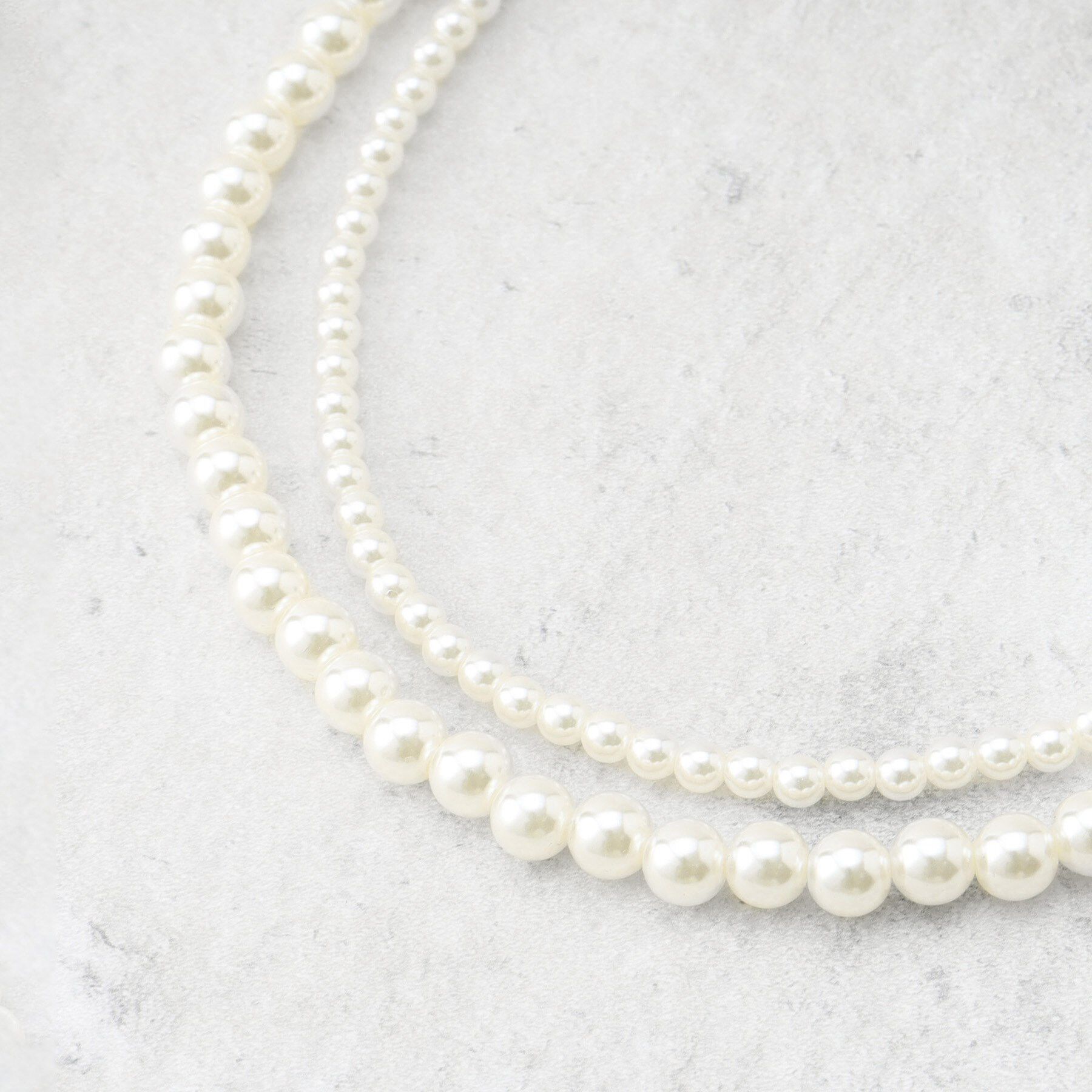 OPAQUE.CLIP「【3WAY】2連フェイクパール ショート＆ロング ネックレス」|ネックレス|