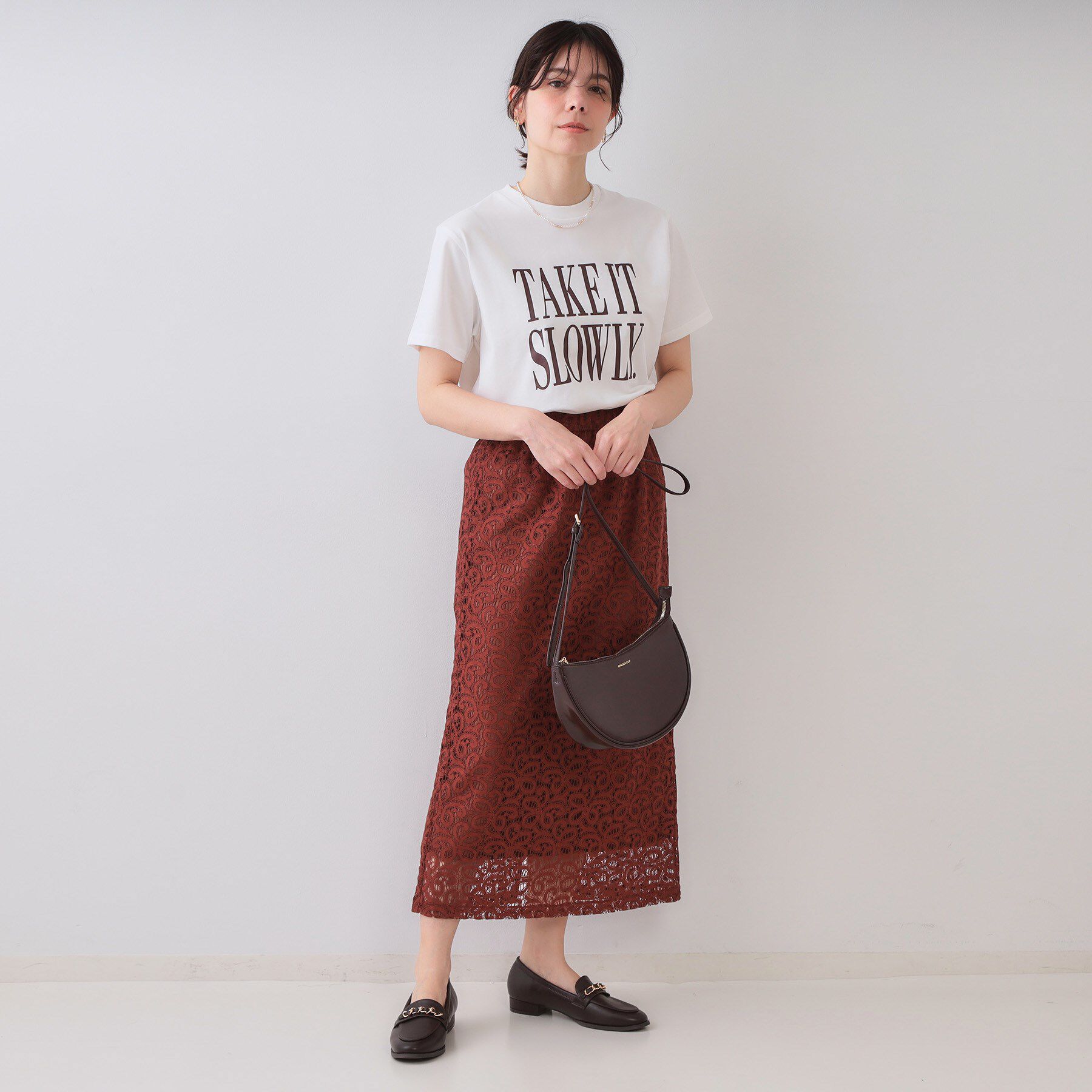 OPAQUE.CLIP「ロゴプリントTシャツ【洗濯機洗い可】」|Tシャツ・カットソー|