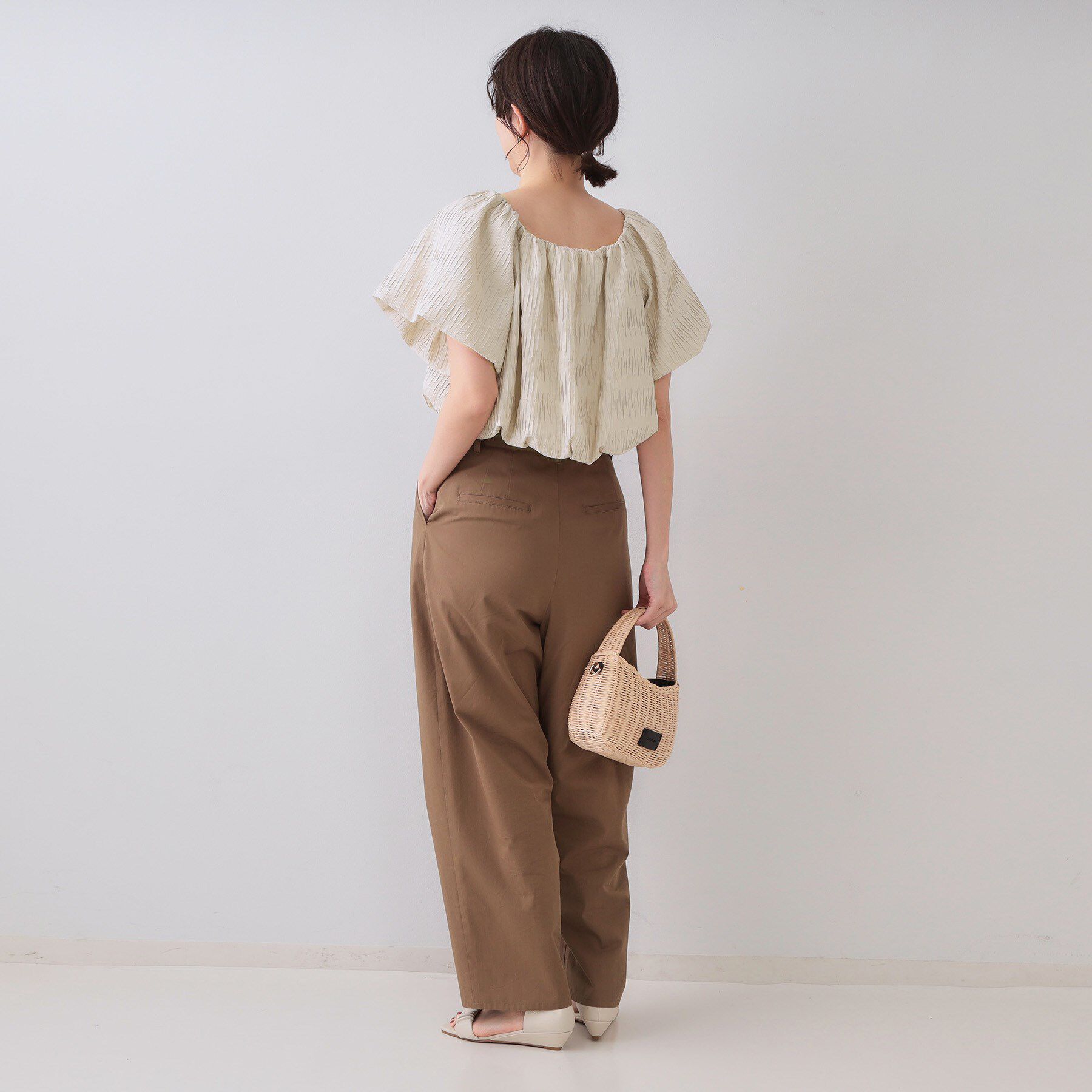 OPAQUE.CLIP「ふくれジャカードバルーンブラウス【洗濯機洗い可】」|シャツ・ブラウス|