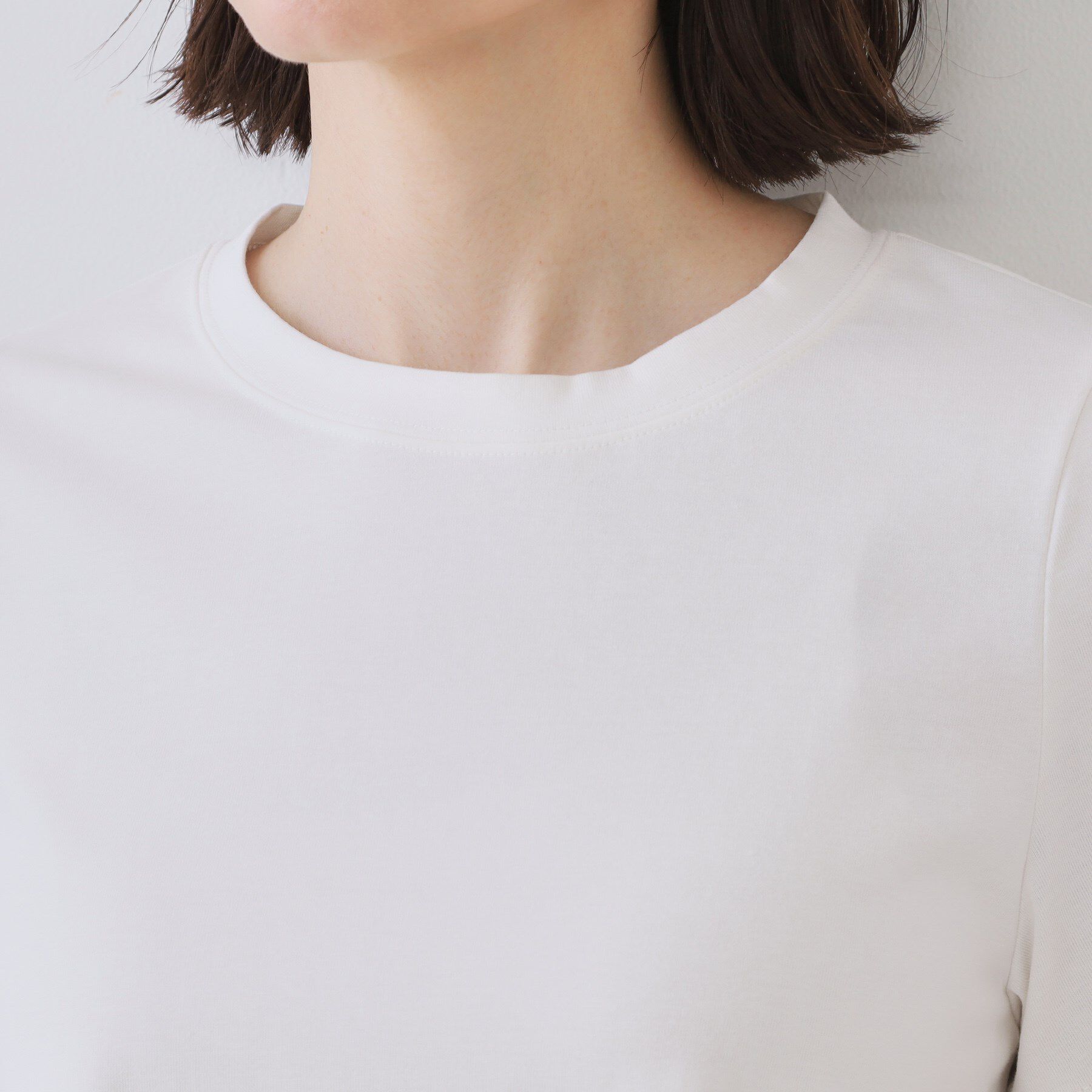 OPAQUE.CLIP「配色フハクドッキングペプラムトップス【洗濯機洗い可/抗ピル】」|Tシャツ・カットソー|