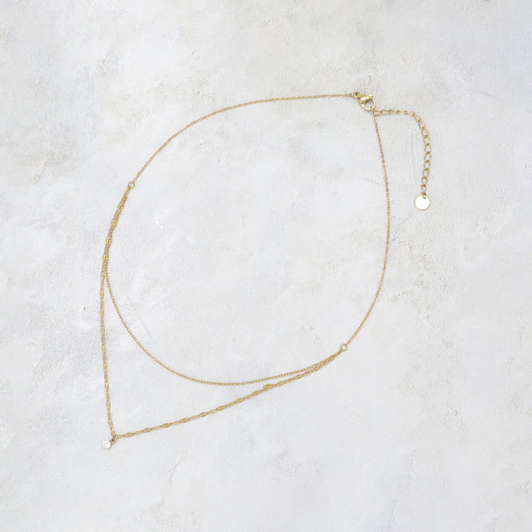 OPAQUE.CLIP「【ステンレス】チェーン&times;ビジューネックレス」|ネックレス|