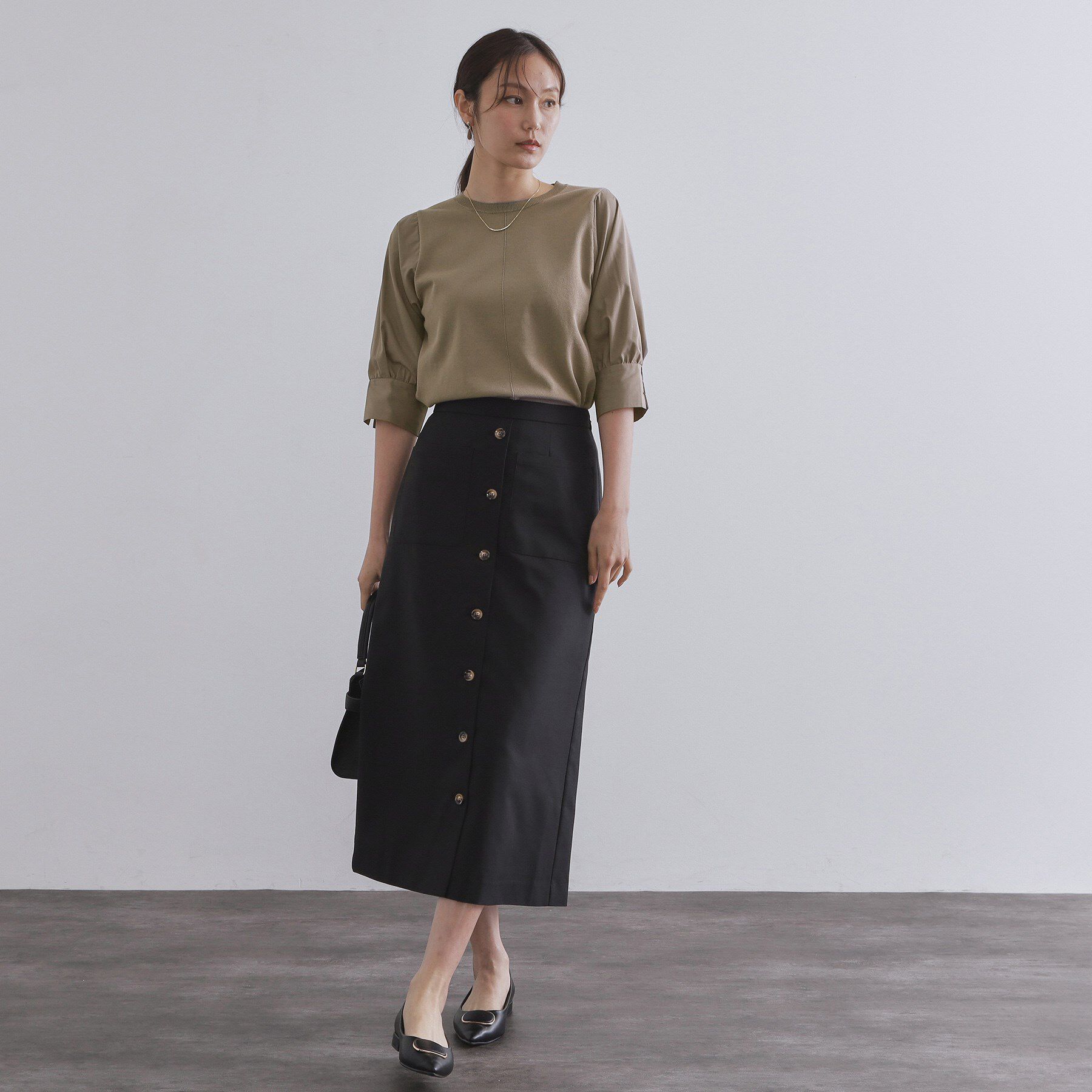 OPAQUE.CLIP「ドッキングスリーブニット【洗濯機洗い可/抗ピル】」|ニット・セーター|