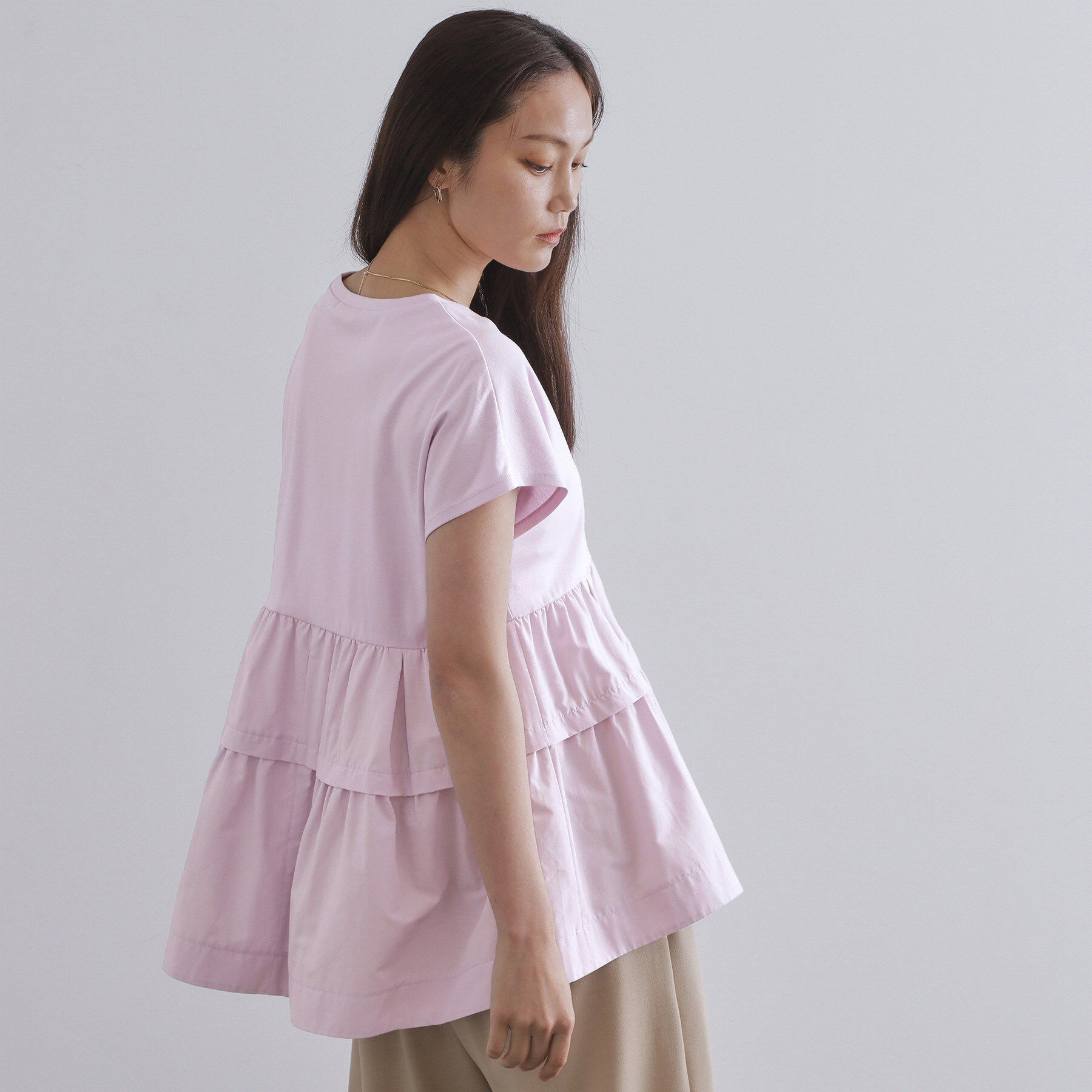 OPAQUE.CLIP「ドッキングティアードトップス【洗濯機洗い可】」|Tシャツ・カットソー|