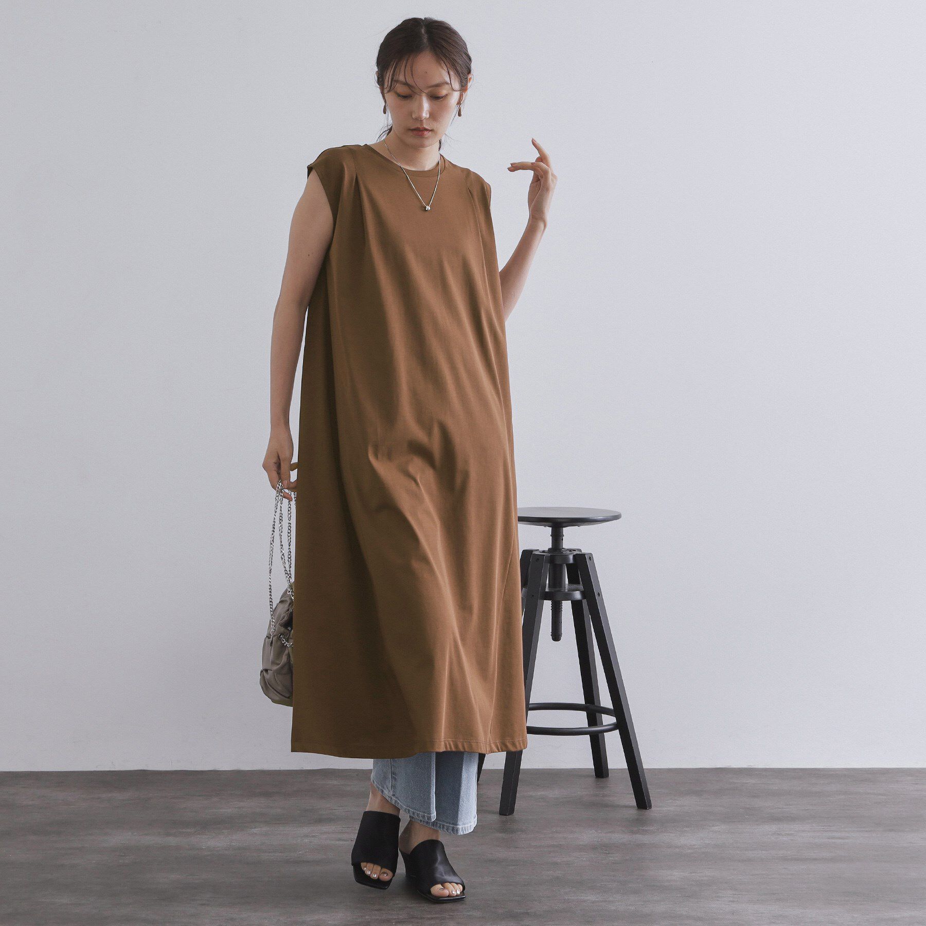 OPAQUE.CLIP「カットソーフレアワンピース【接触冷感/洗濯機洗い可】」|ワンピース|